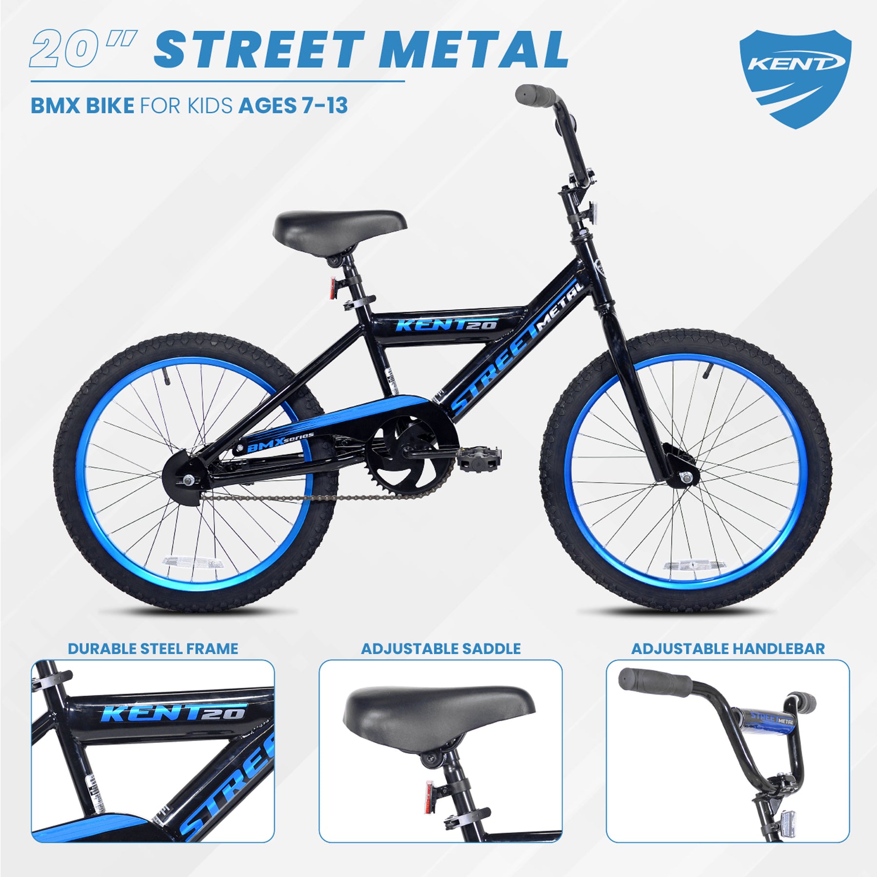 20" Kent Street Metal | BMX Bike for Kids Ages 7-13