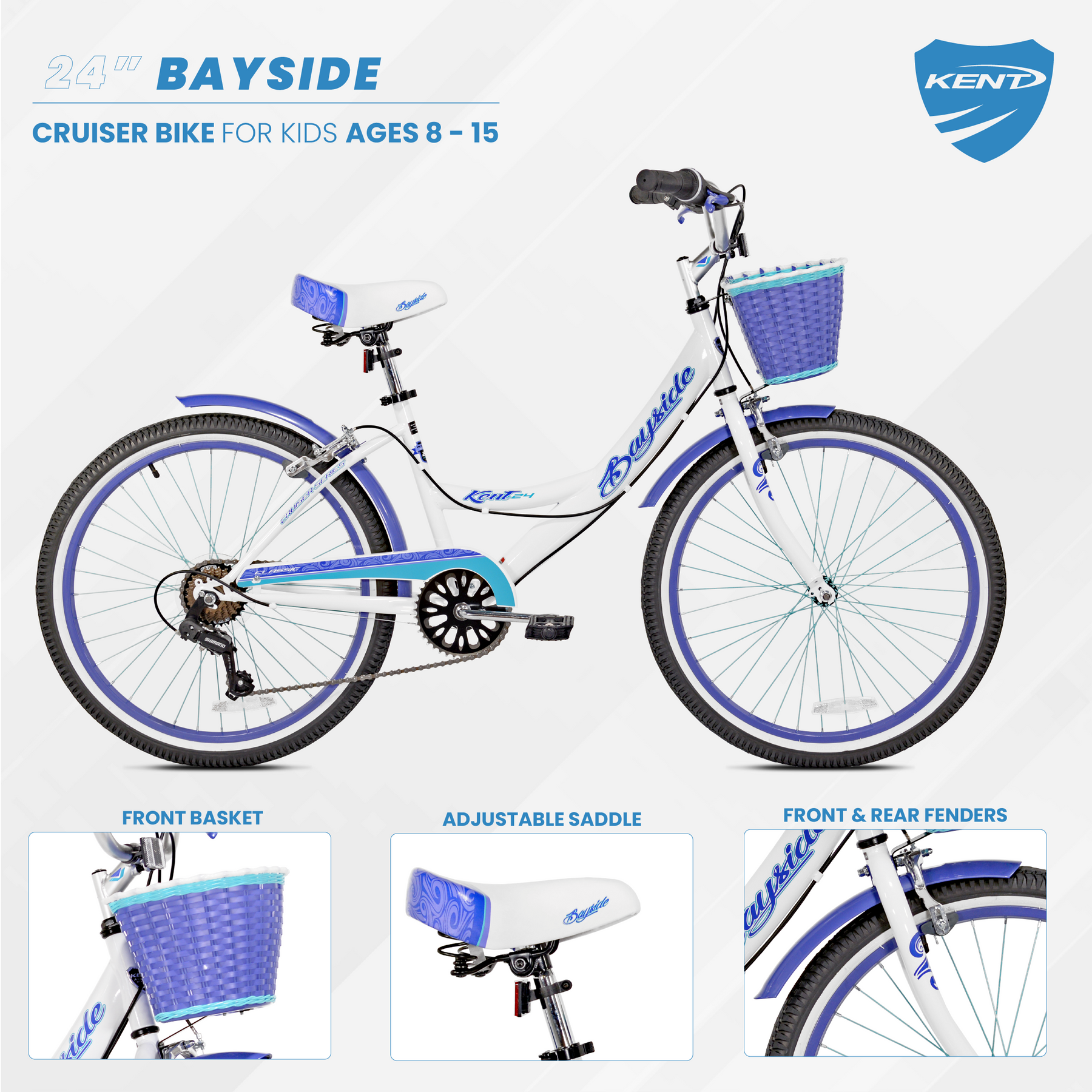 24" Kent Bayside | Cruiser Bike for Kids Ages 8+