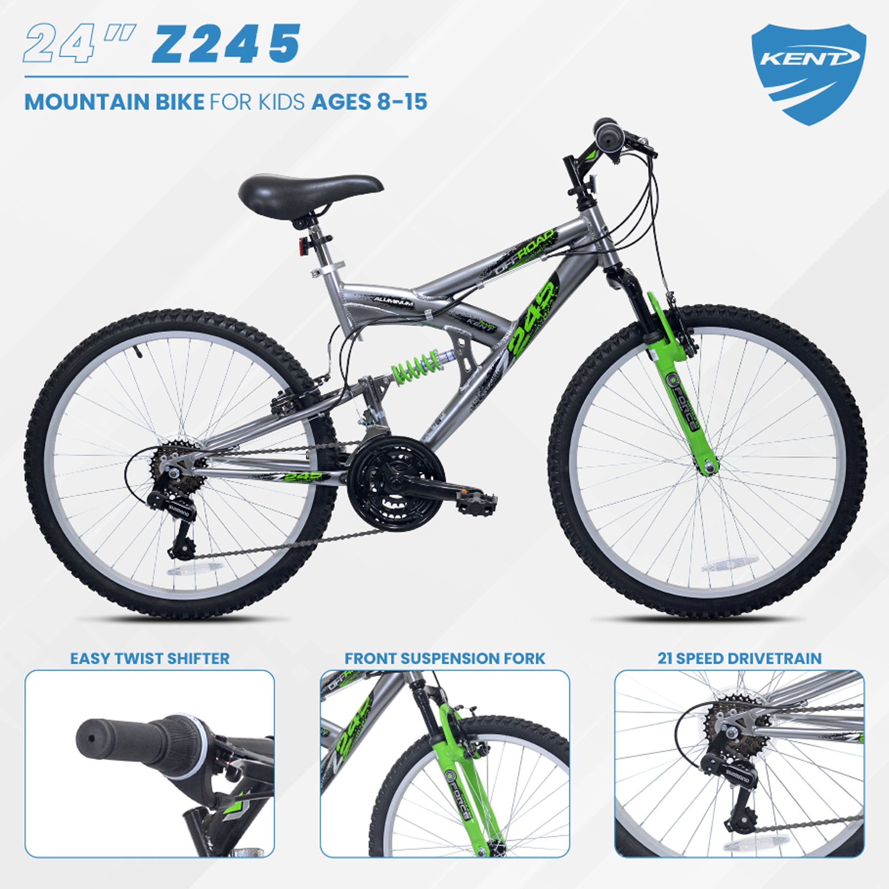 24" Kent Z245 | Mountain Bike for Kids Ages 8+