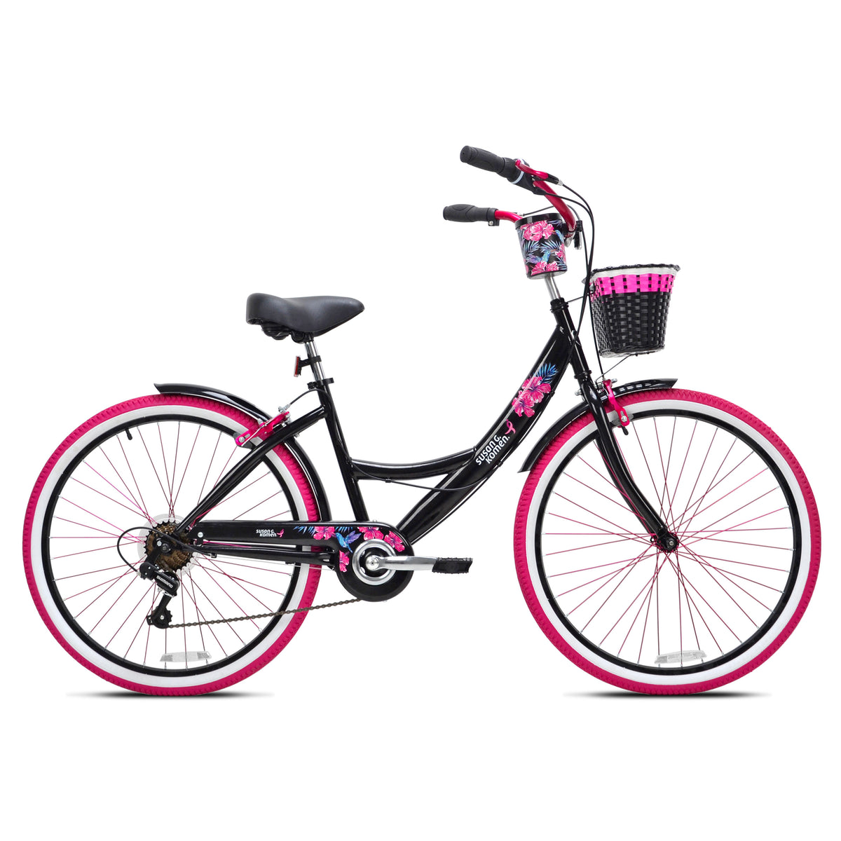 26" Susan G. KomenĀ® Floral | Cruiser Bike for Women Ages 13+