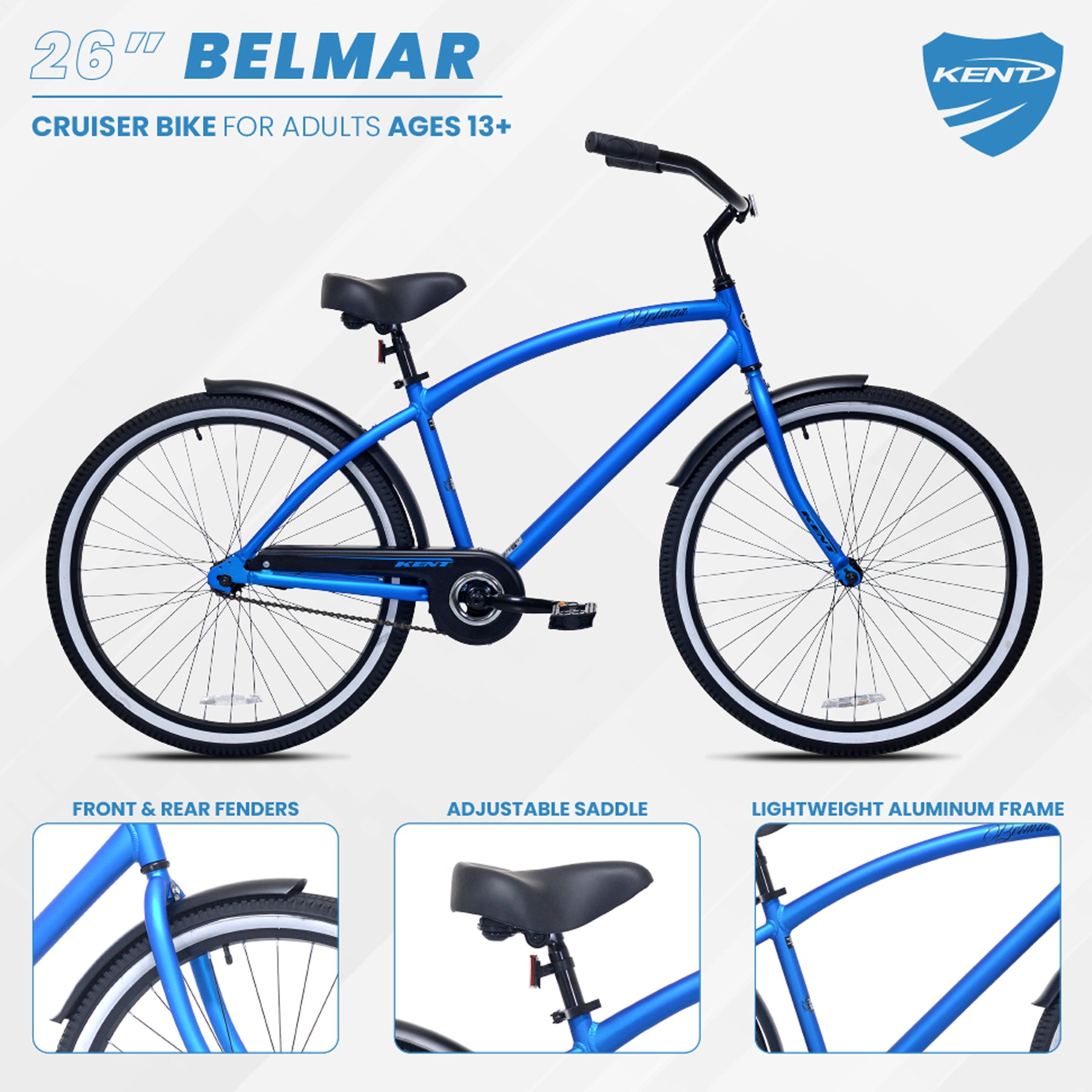 26" Kent Belmar | Cruiser Bike for Men Ages 13+