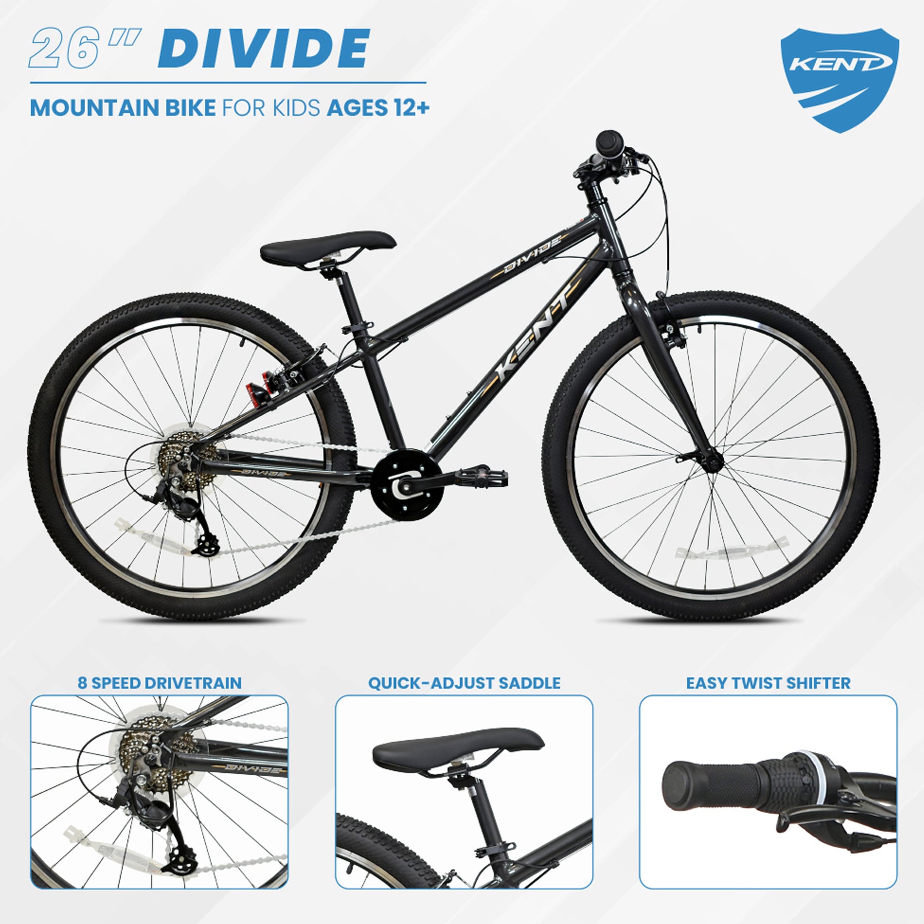 26" Kent Divide | Mountain Bike for Kids Ages 12+