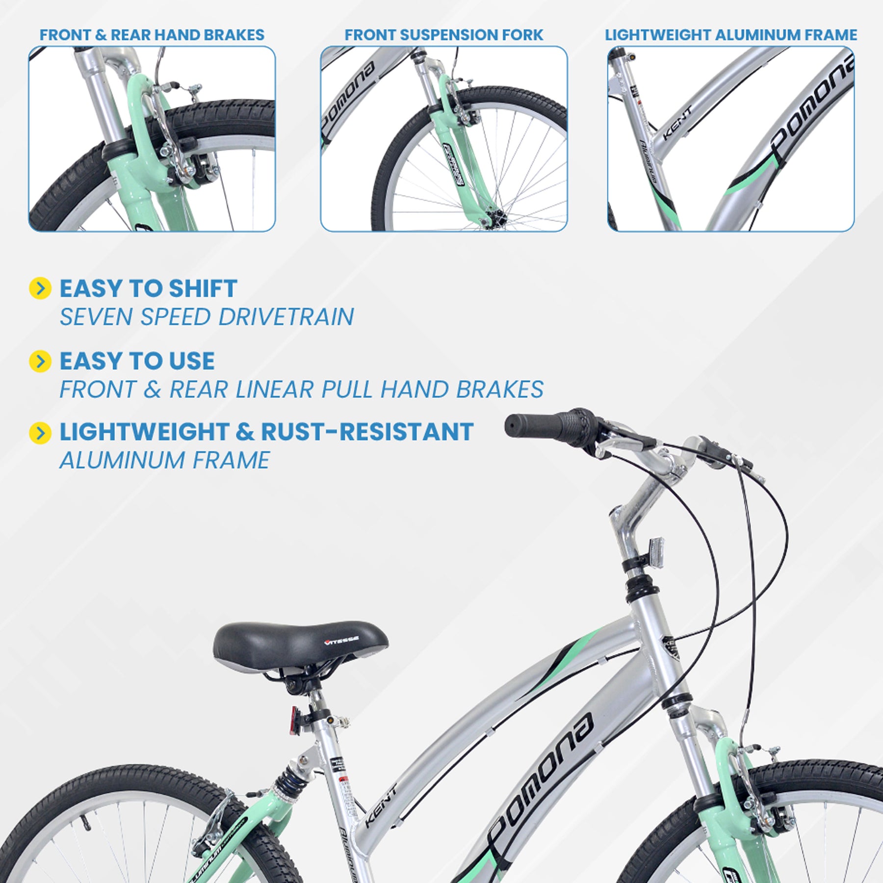 26" Kent Pomona | Hybrid Comfort Bike for Women Ages 13+