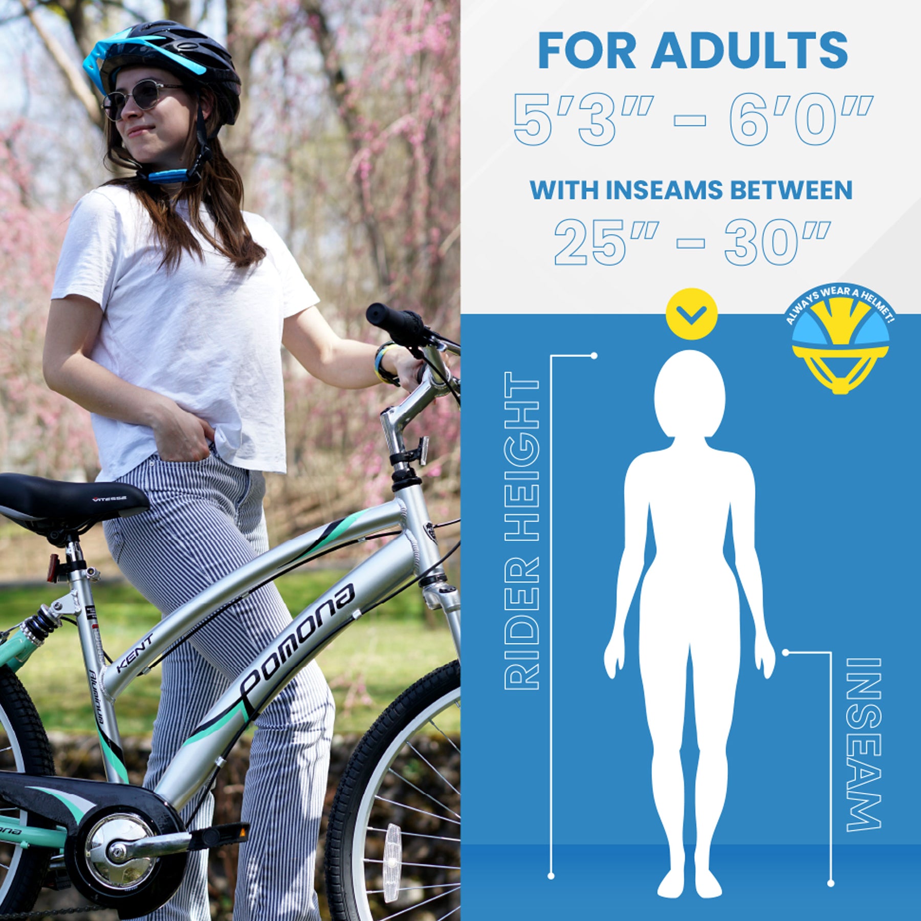 26" Kent Pomona | Hybrid Comfort Bike for Women Ages 13+