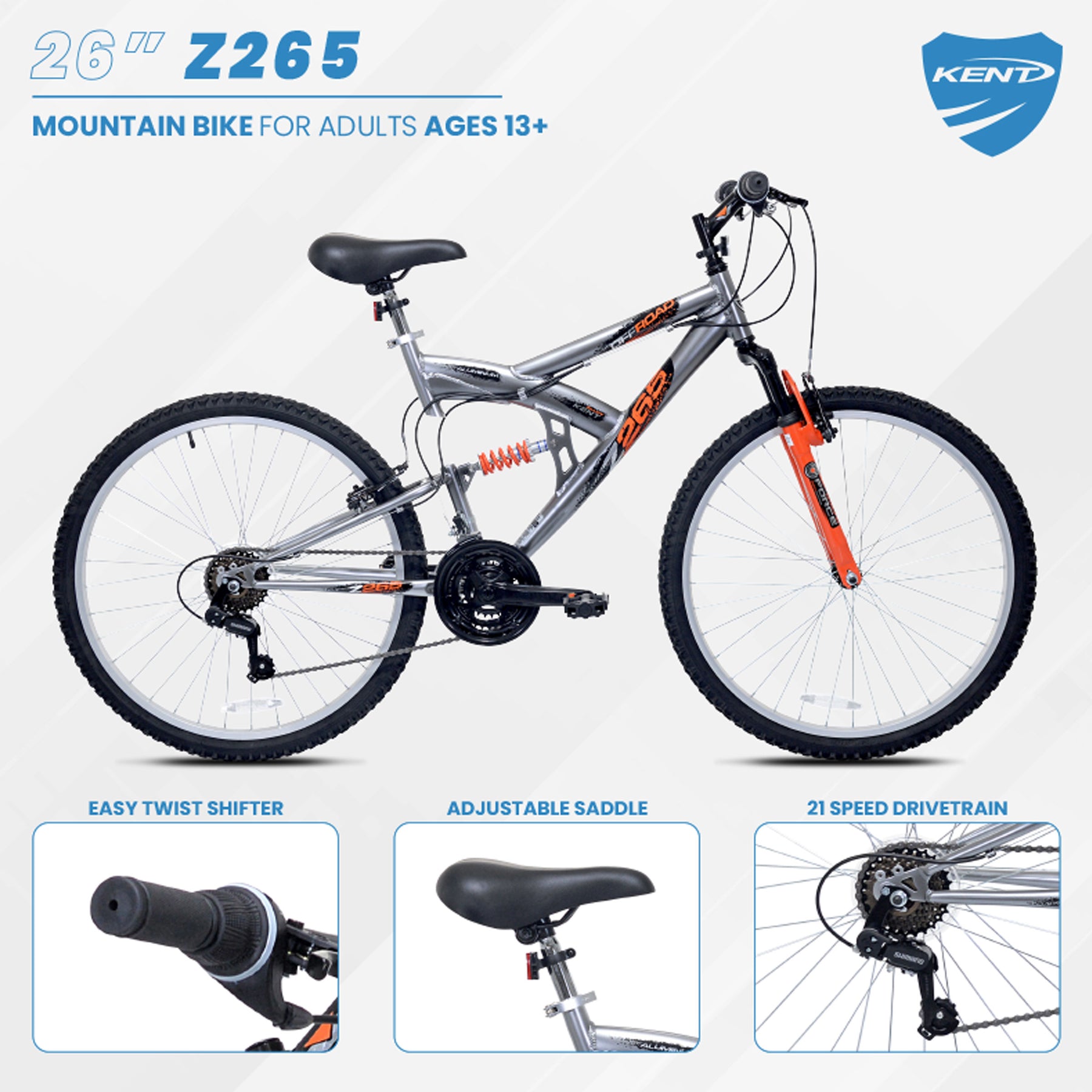 26" Kent Z265 | Mountain Bike for Men Ages 13+