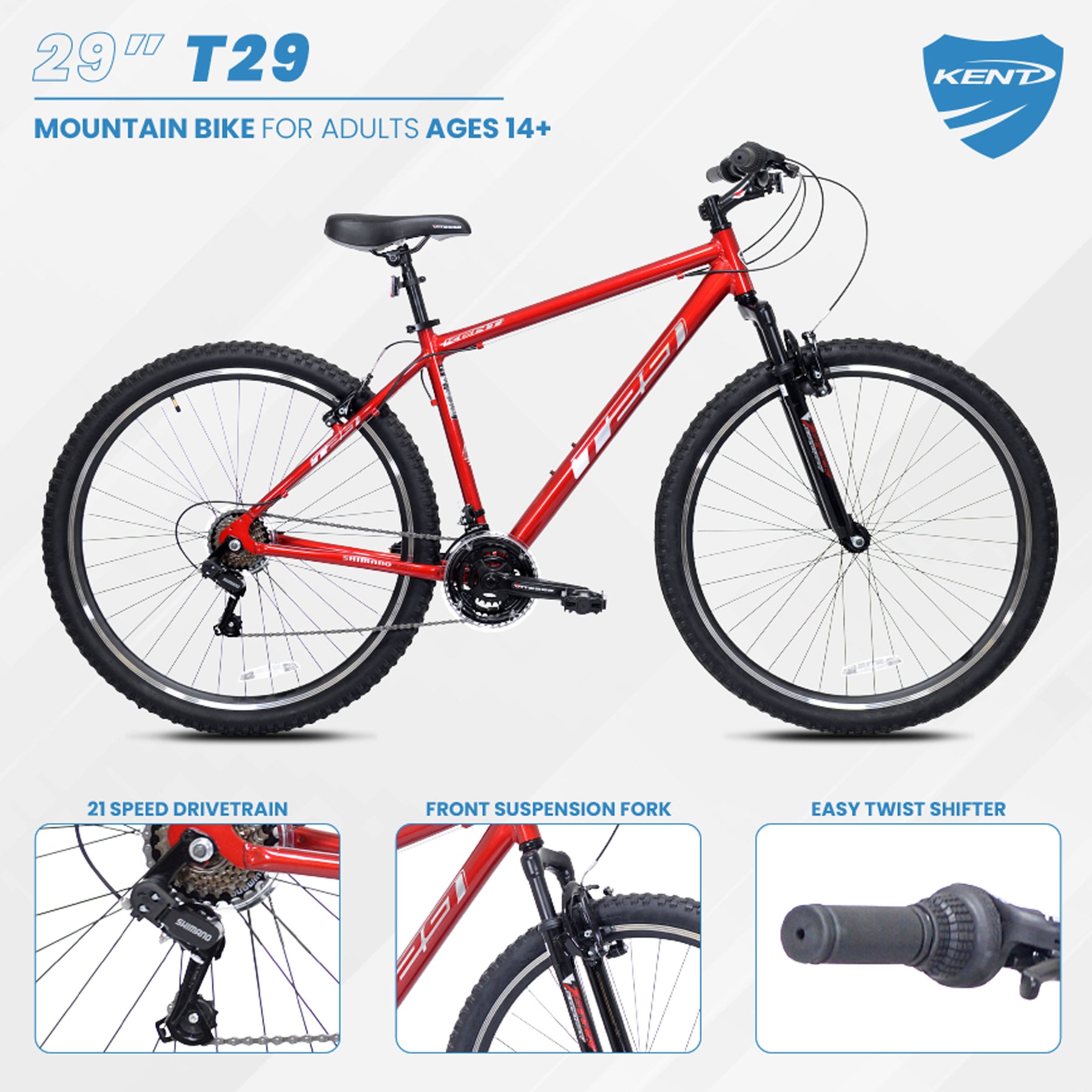 29" Kent T29 | Mountain Bike for Men Ages 14+