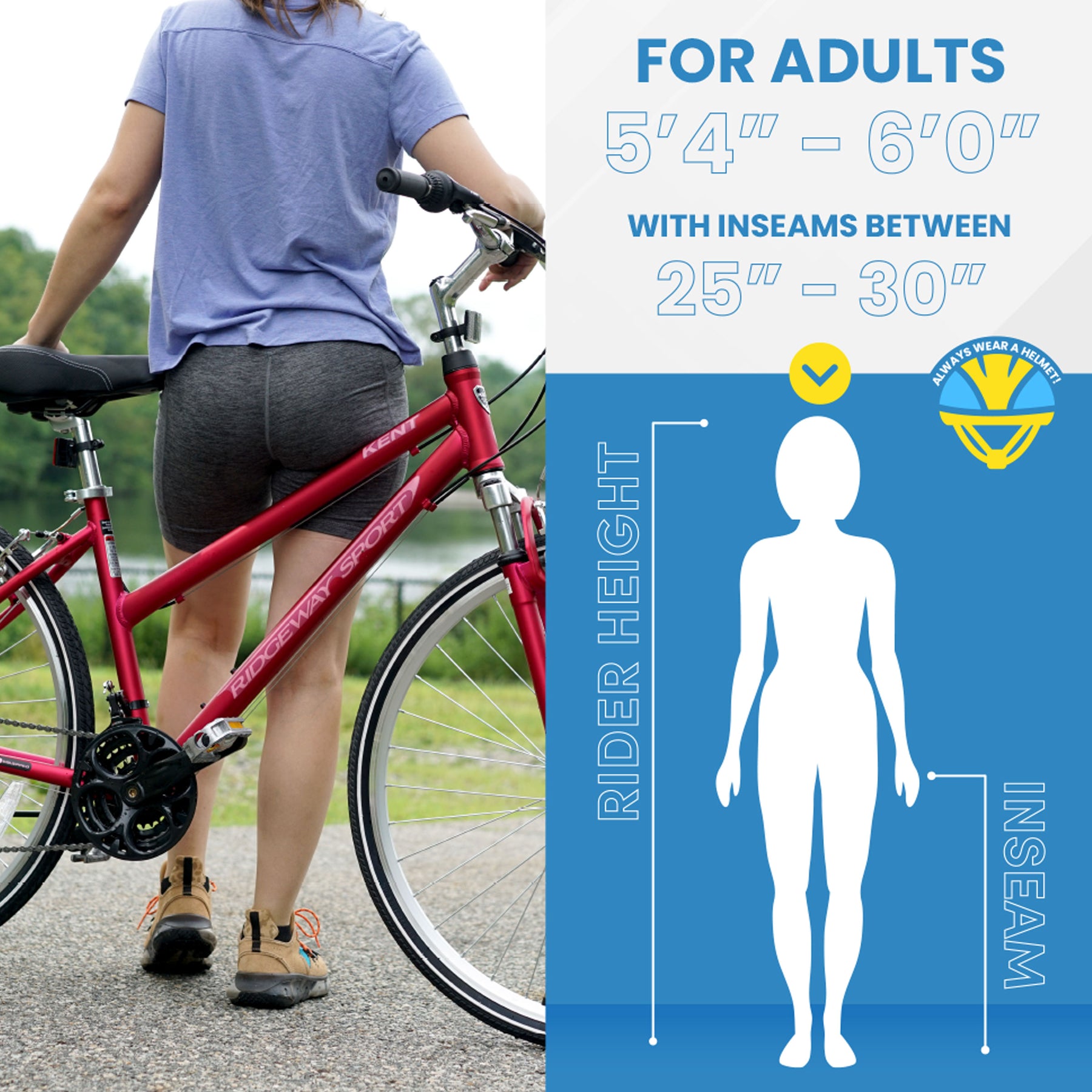 700c Kent Ridgeway Sport | Hybrid Comfort Bike for Women Ages 14+