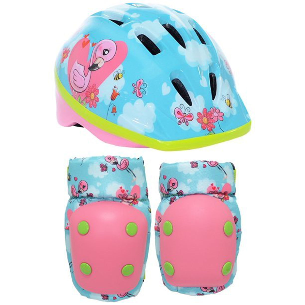 Kent Flamingo Pig Toddler Helmet & Pad Combo | Helmet & Pads for Kids Ages 1-3