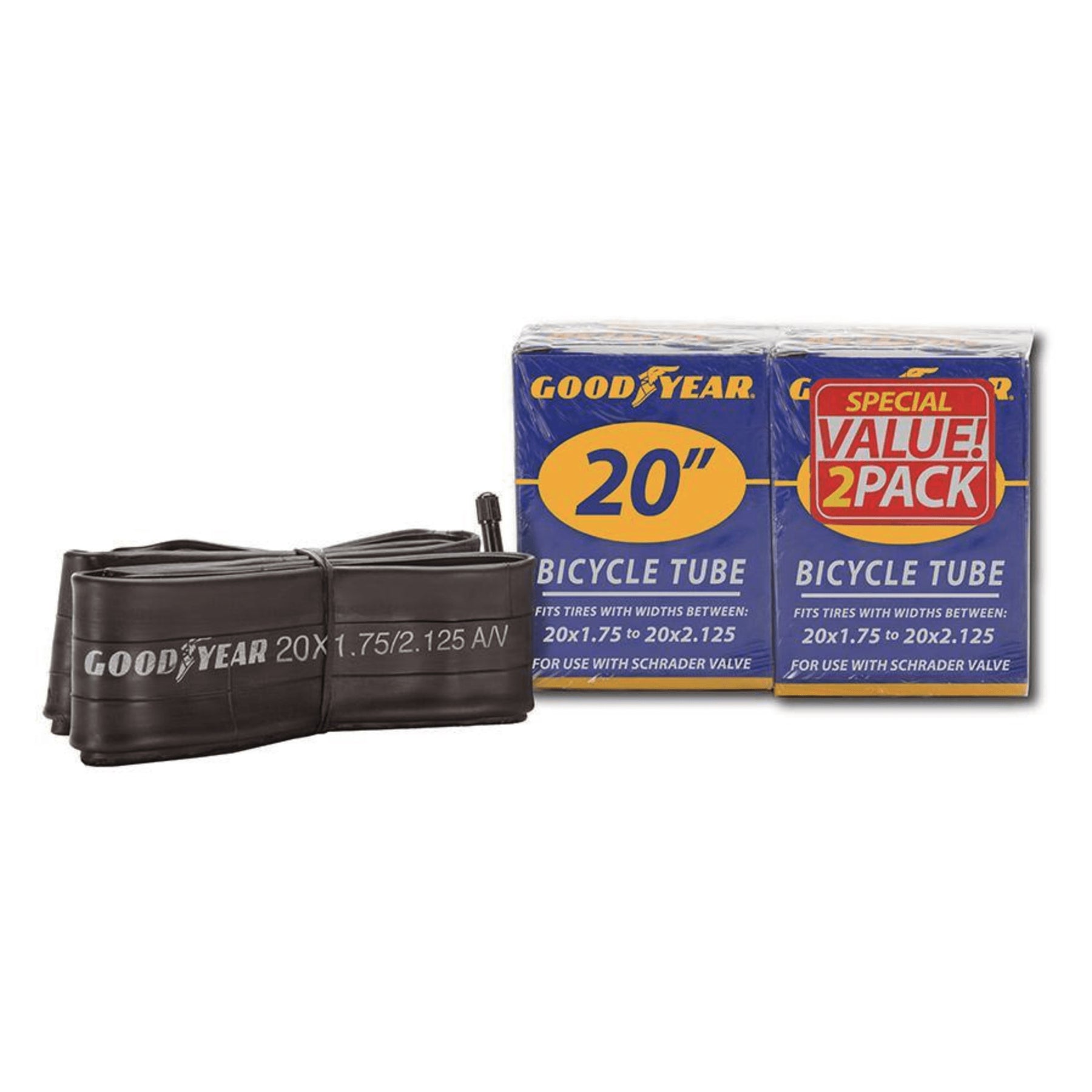 Goodyear® Bike Inner Tube | 20" x 1.75"-2.125" | Available in 2 Pack