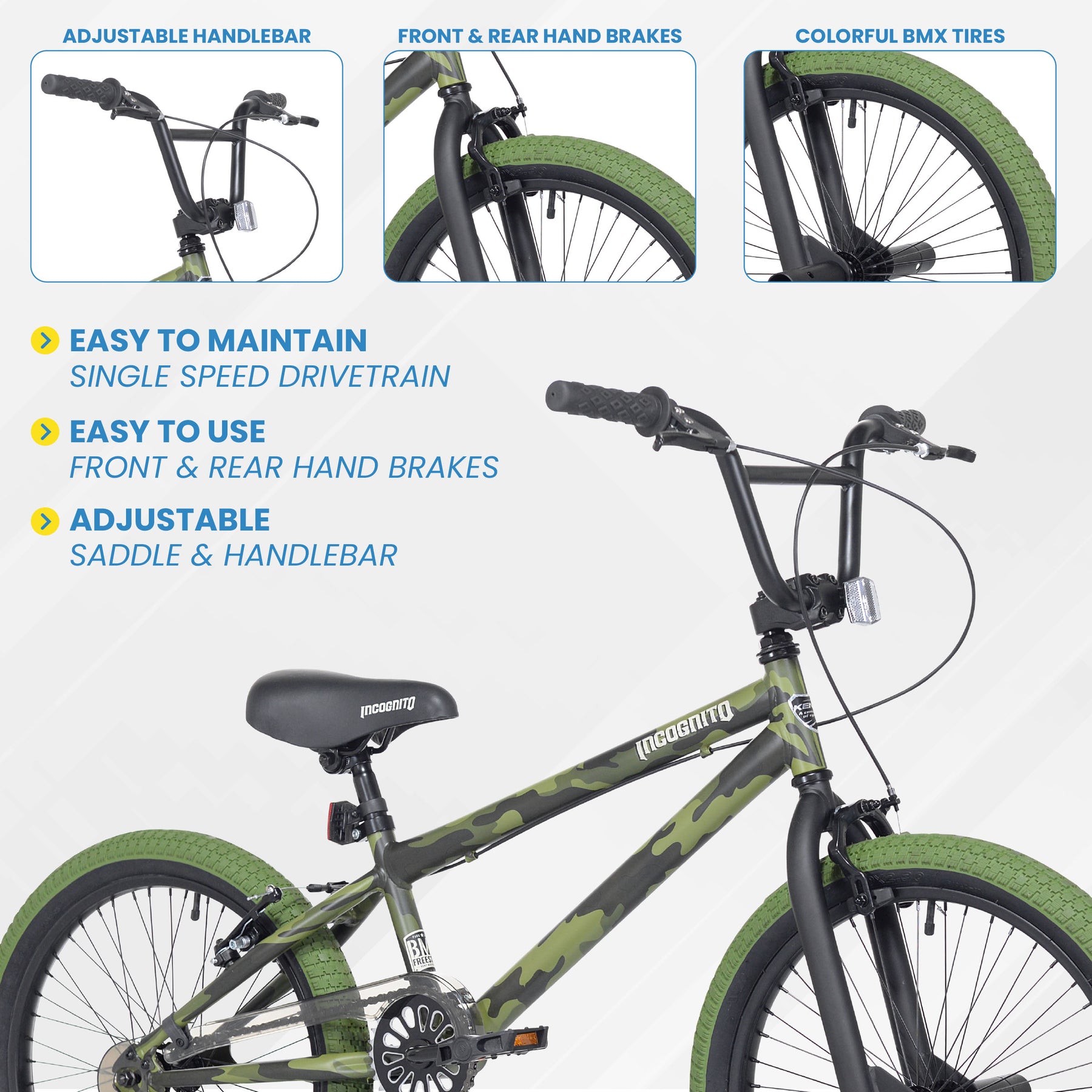 20" Kent Incognito | BMX Bike for Kids Ages 7-13
