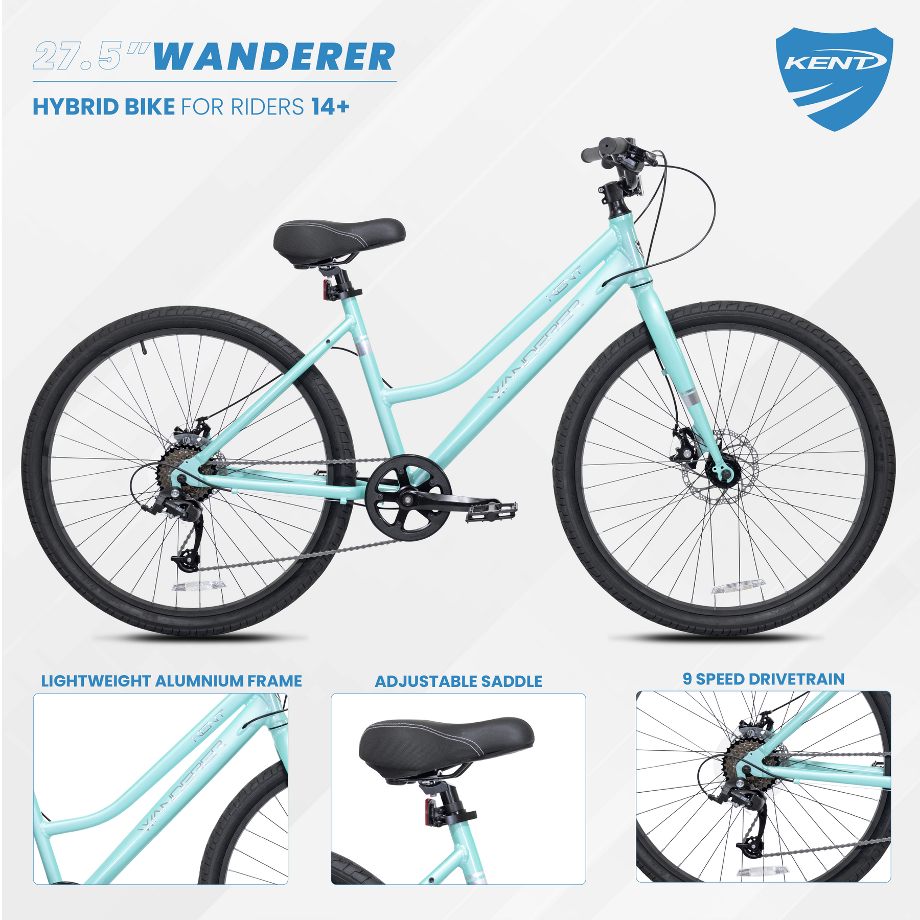 27.5" Kent Wanderer | Hybrid Comfort Bike for Women Ages 14+