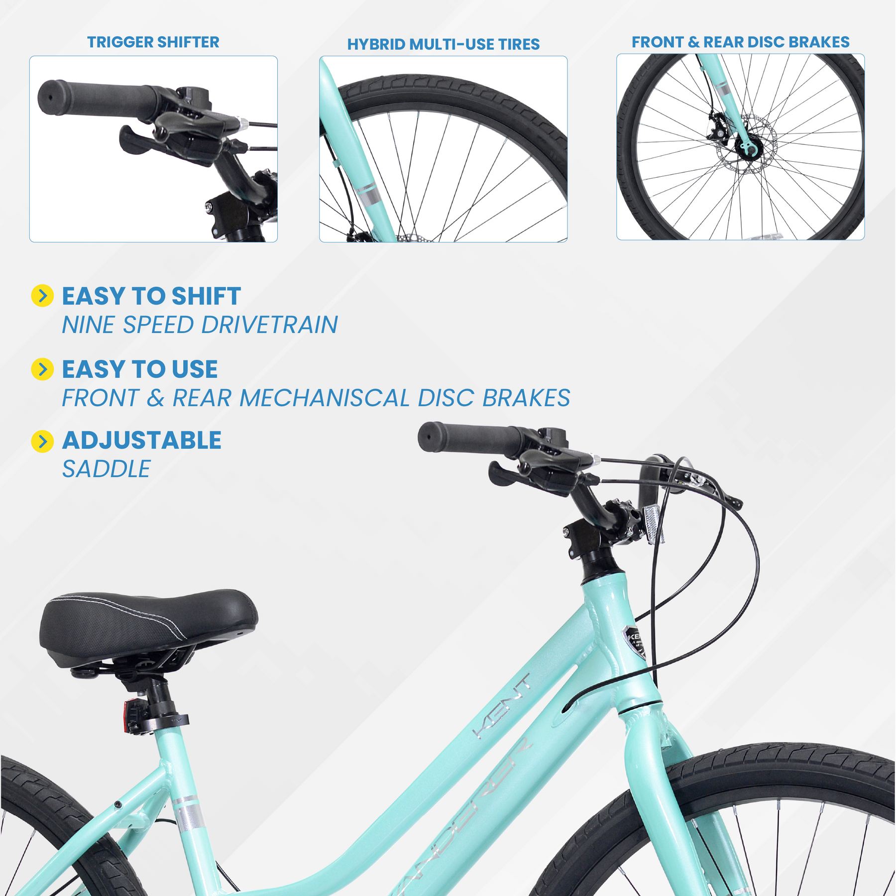 27.5" Kent Wanderer | Hybrid Comfort Bike for Women Ages 14+