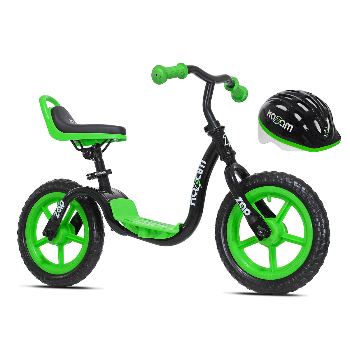 12" Kazam Zap Combo Pack | Balance Bike + Helmet for Kids Ages 2-4