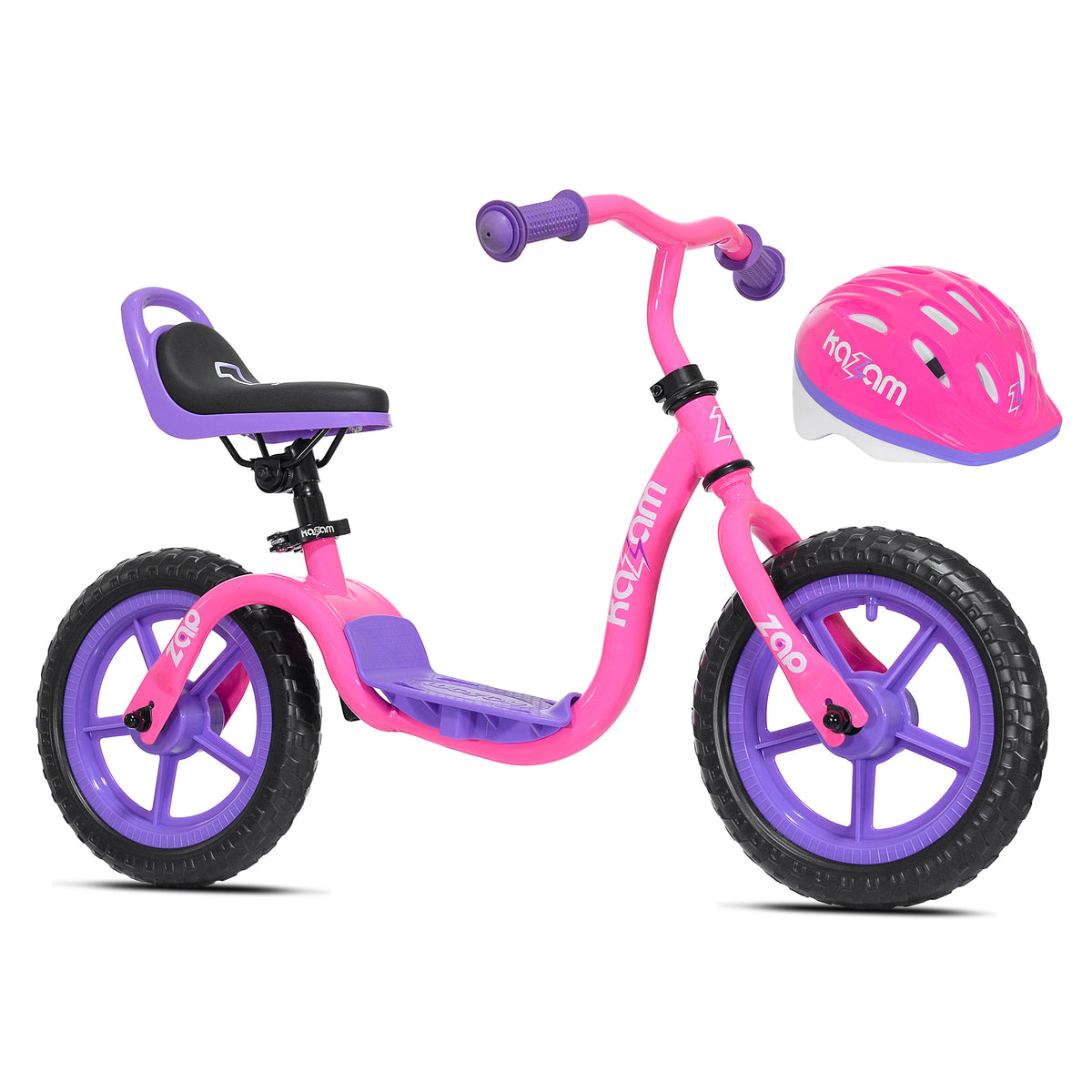 12" Kazam Zap Combo Pack | Balance Bike + Helmet for Kids Ages 2-4