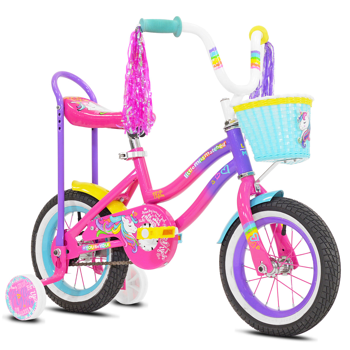 12" LittleMissMatched® Unicorn | Cruiser Bike for Kids Ages 2-4