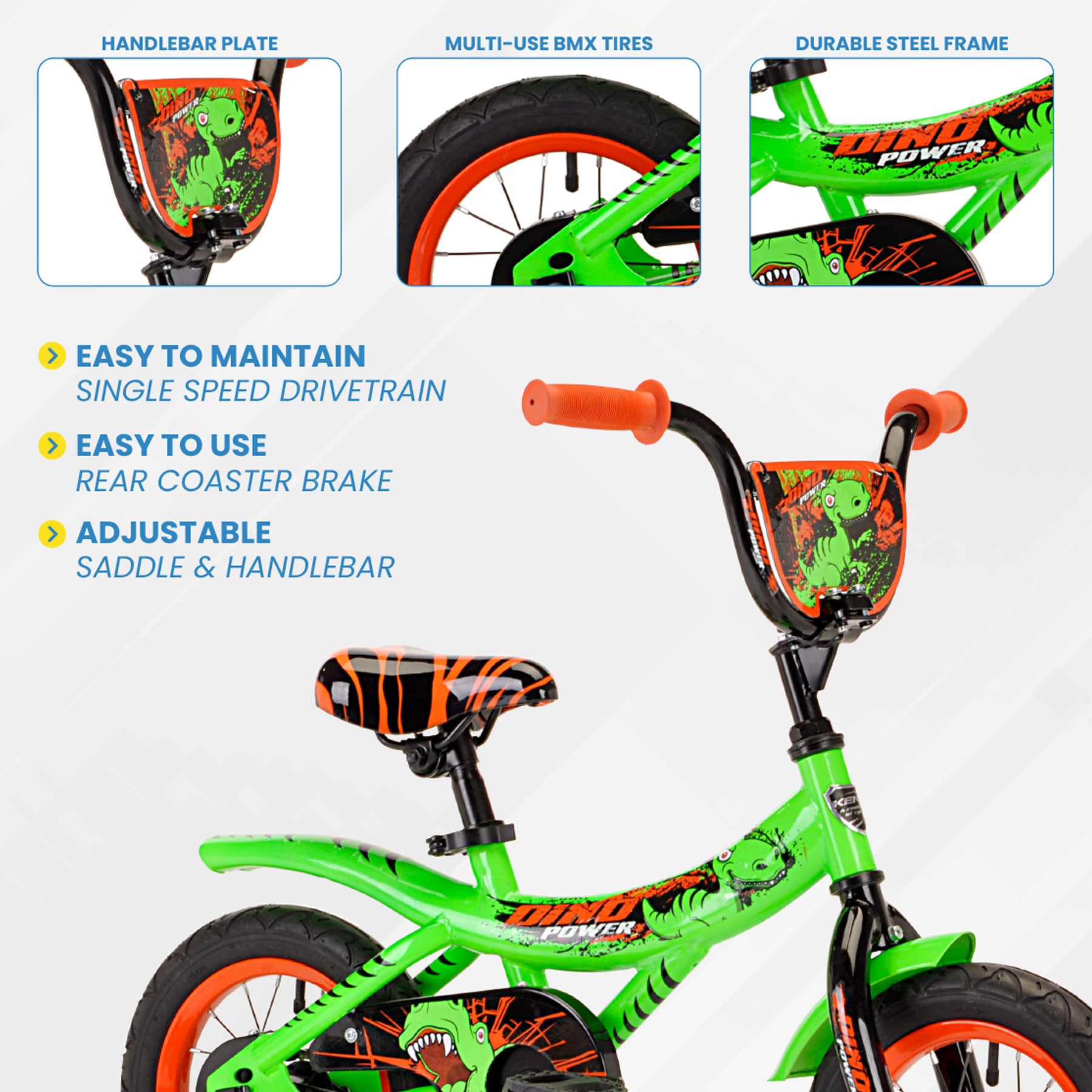 dino mtb kinderfahrrad Kent 12" Dino Power Boy's Bike Green