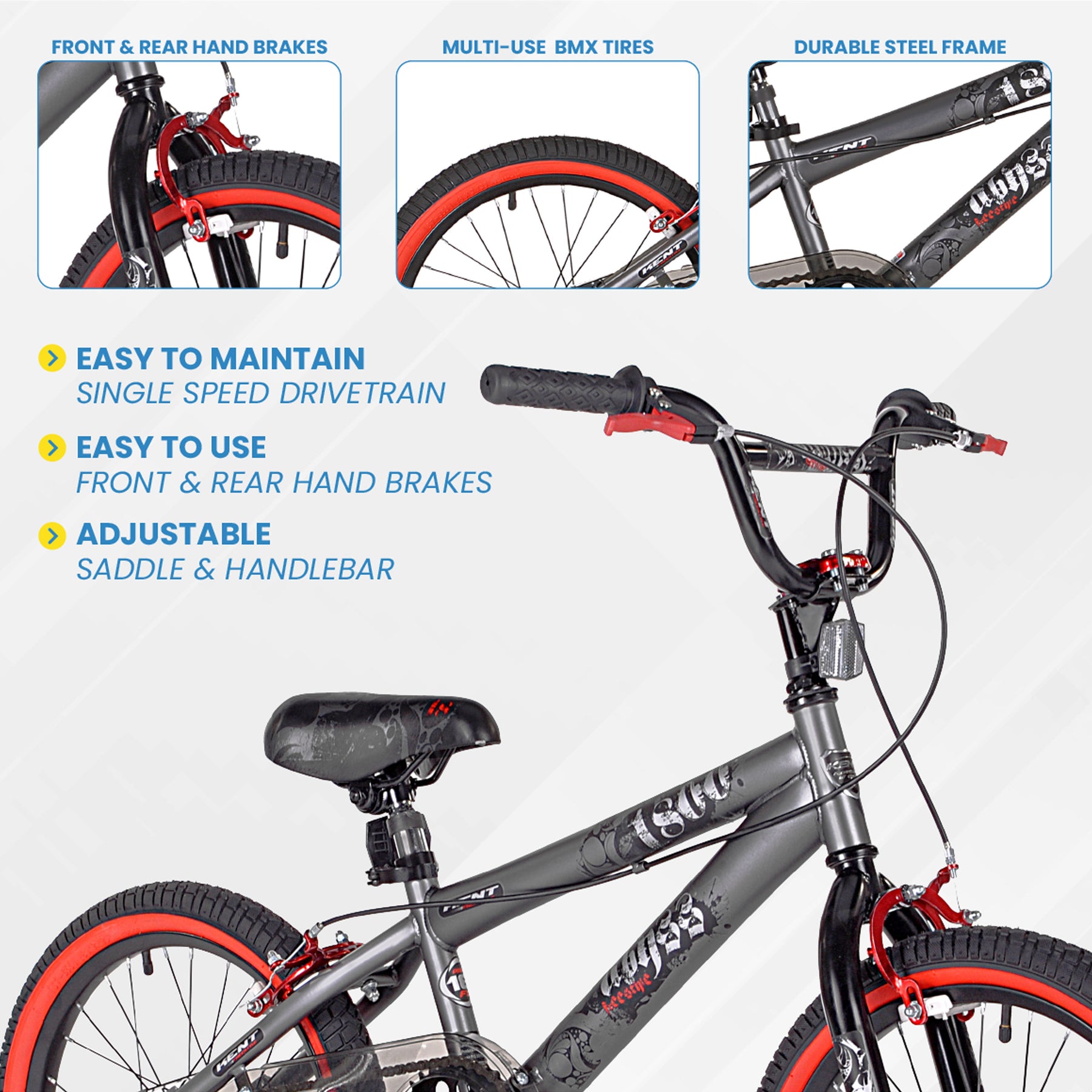 18 Kent Abyss BMX Bike for Kids Ages 5 8