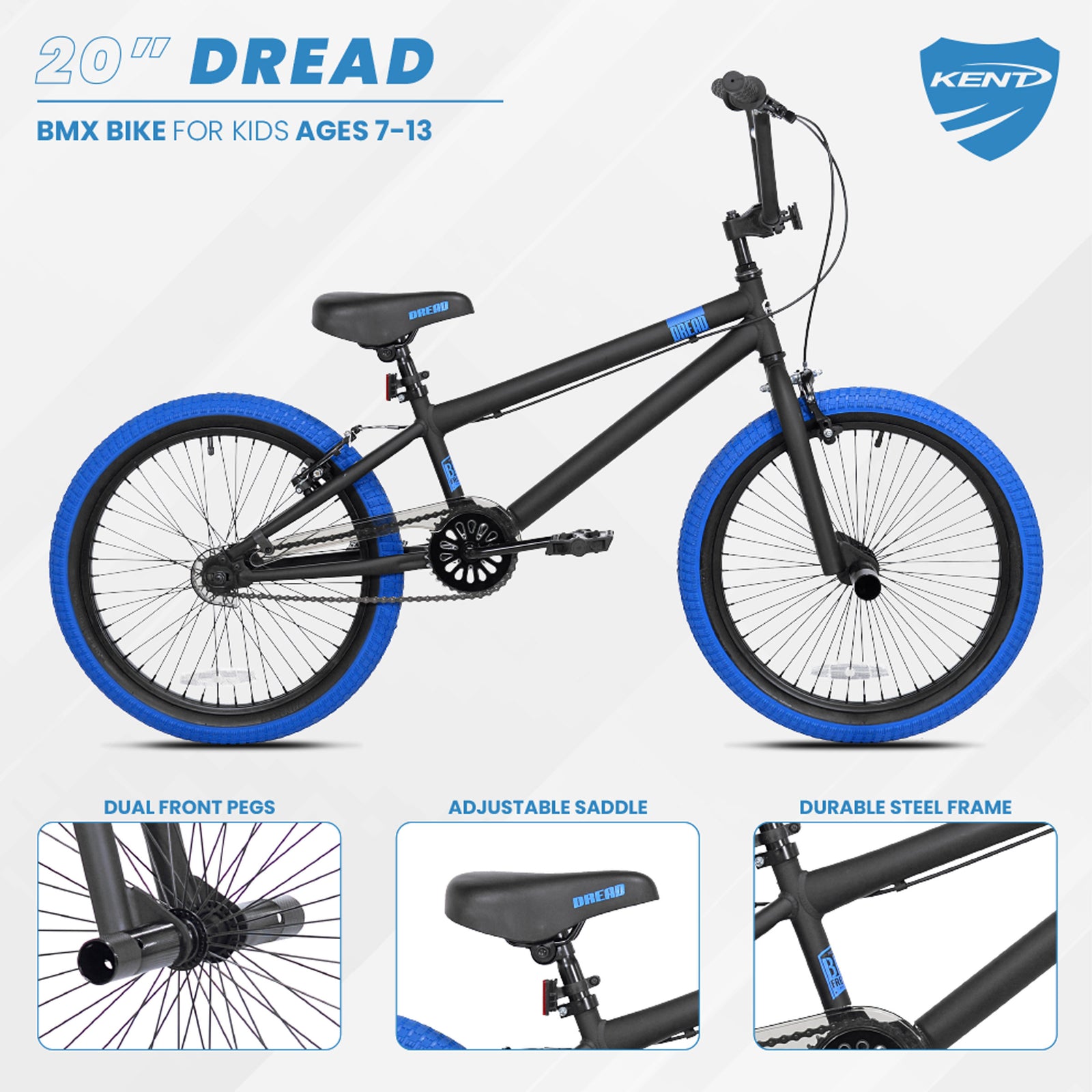 20" Kent Dread BMX Bike for Kids Ages 713