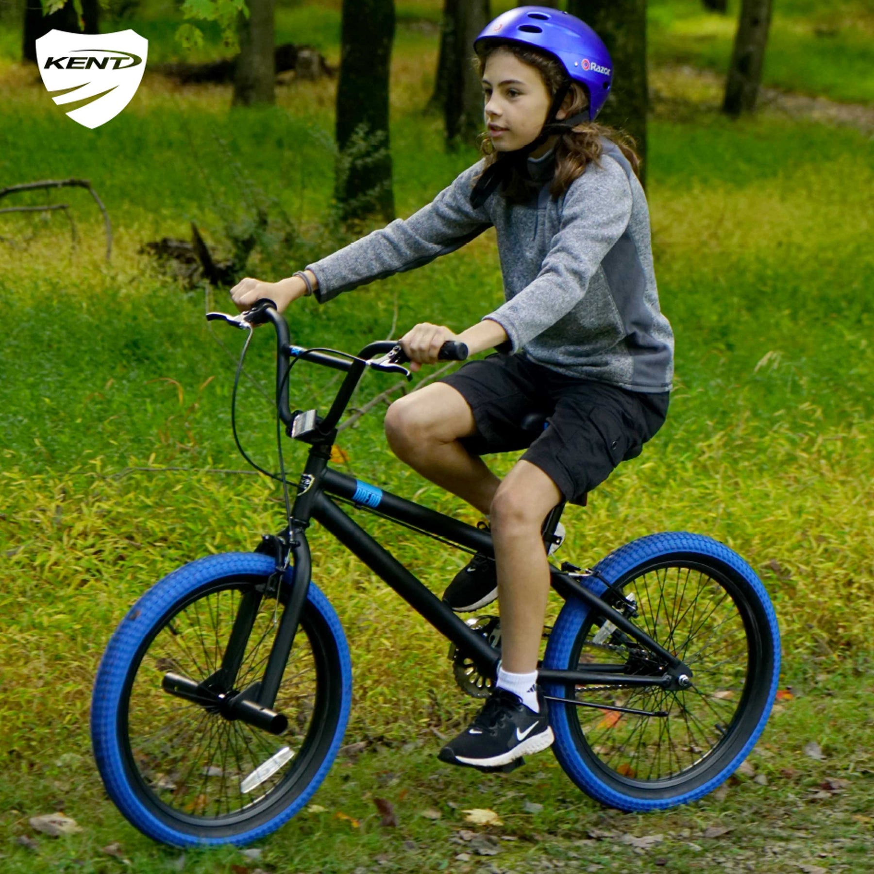 youth bmx bicycle Kent 20 inch Dread Boy's BMX Bike, Blue, Black