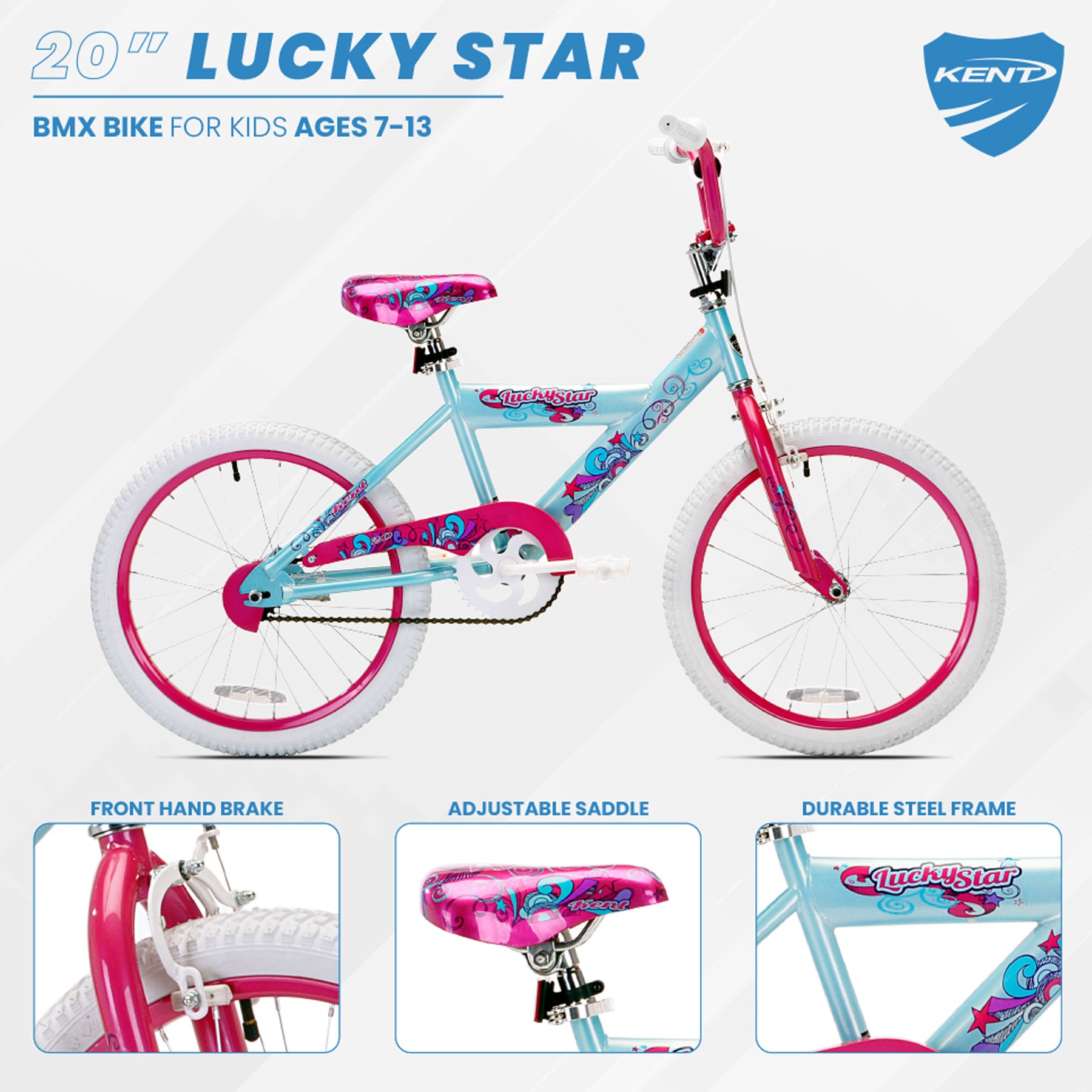 20" Kent Lucky Star | BMX Bike for Kids Ages 7-13