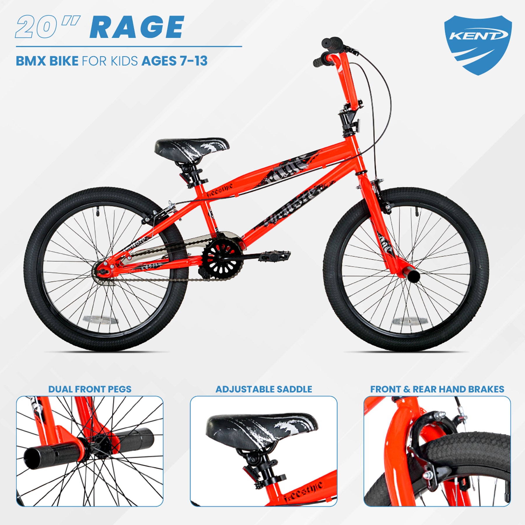 20" Kent Rage | BMX Bike for Kids Ages 7-13