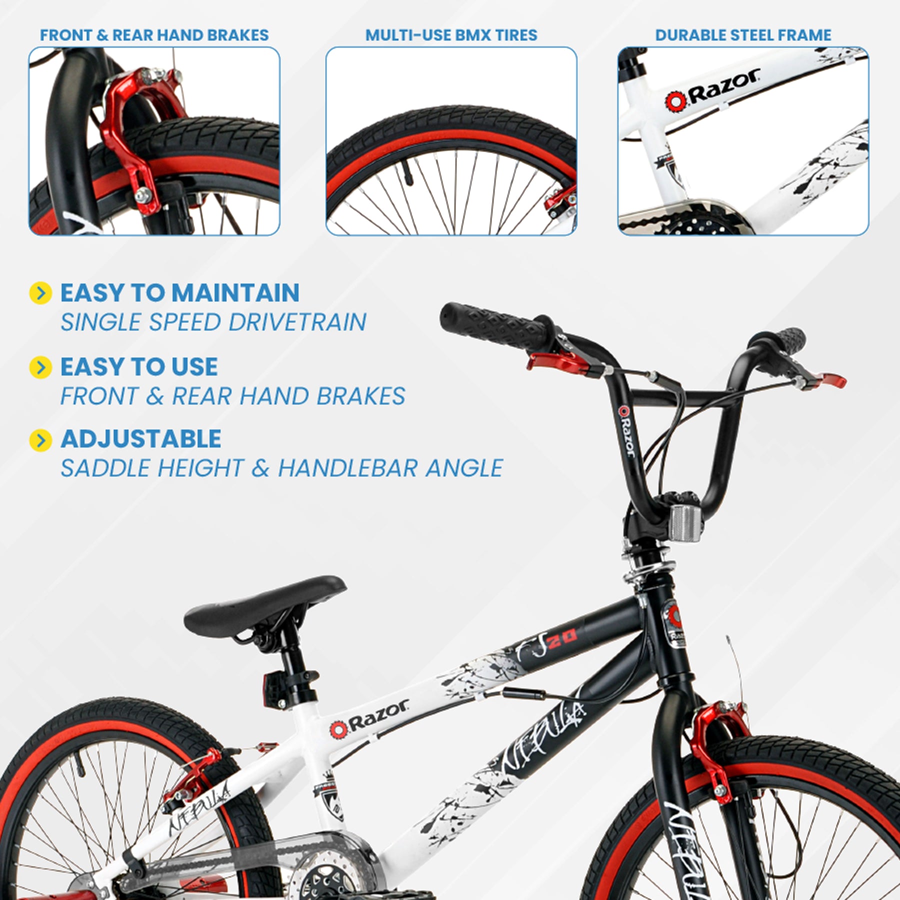 20 Razor Nebula BMX Bike for Kids Ages 7 13