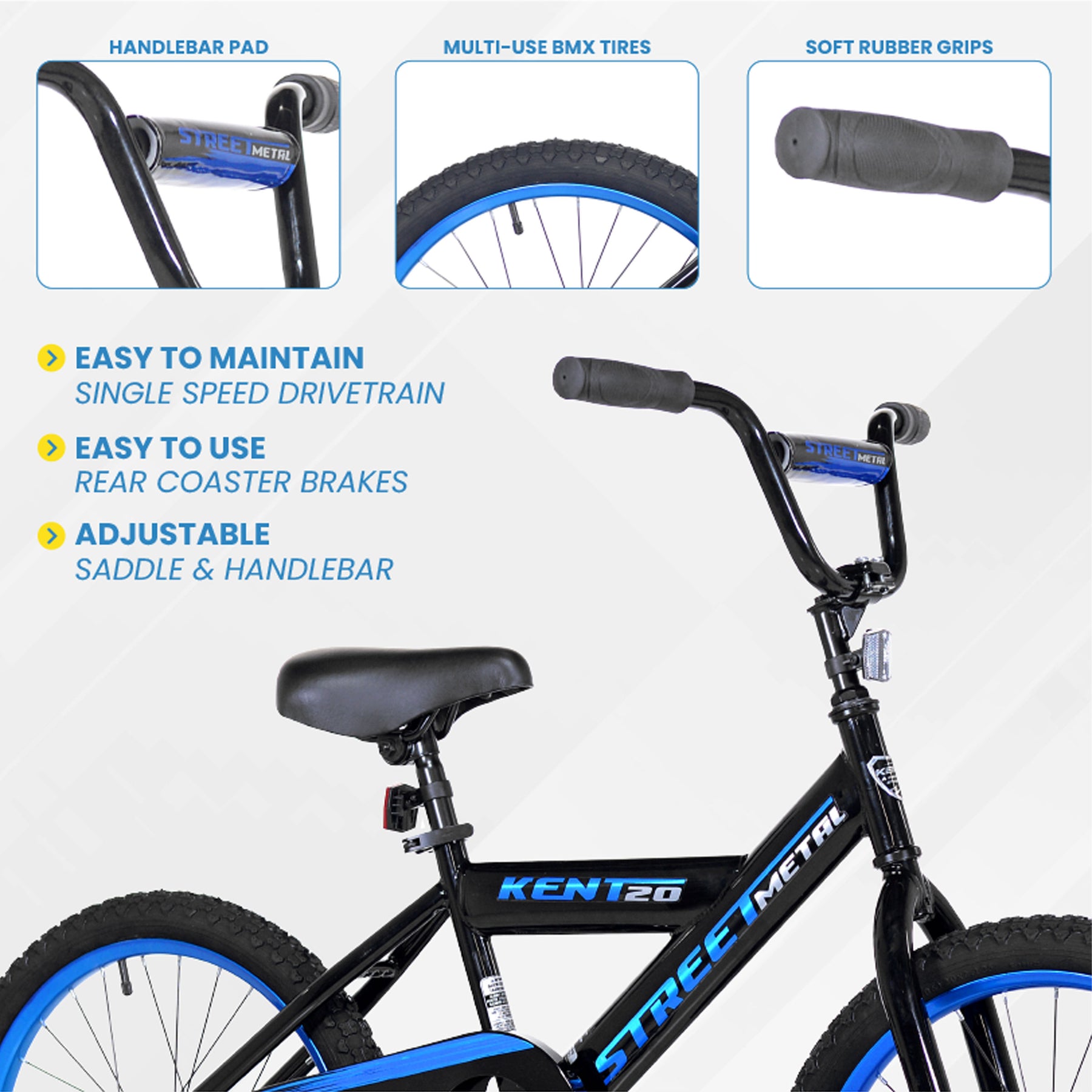 20" Kent Street Metal | BMX Bike for Kids Ages 7-13