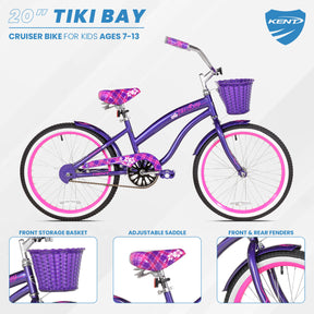 20" Kent Tiki Bay | Cruiser Bike for Kids Ages 7-13