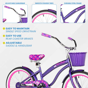 20" Kent Tiki Bay | Cruiser Bike for Kids Ages 7-13