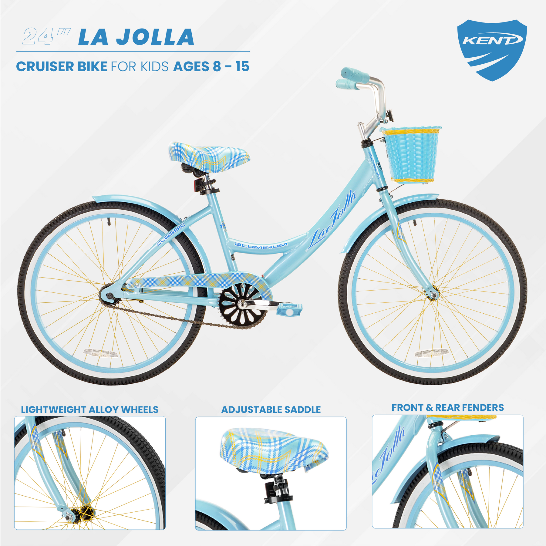 24" Kent La Jolla | Cruiser Bike for Kids Ages 8+