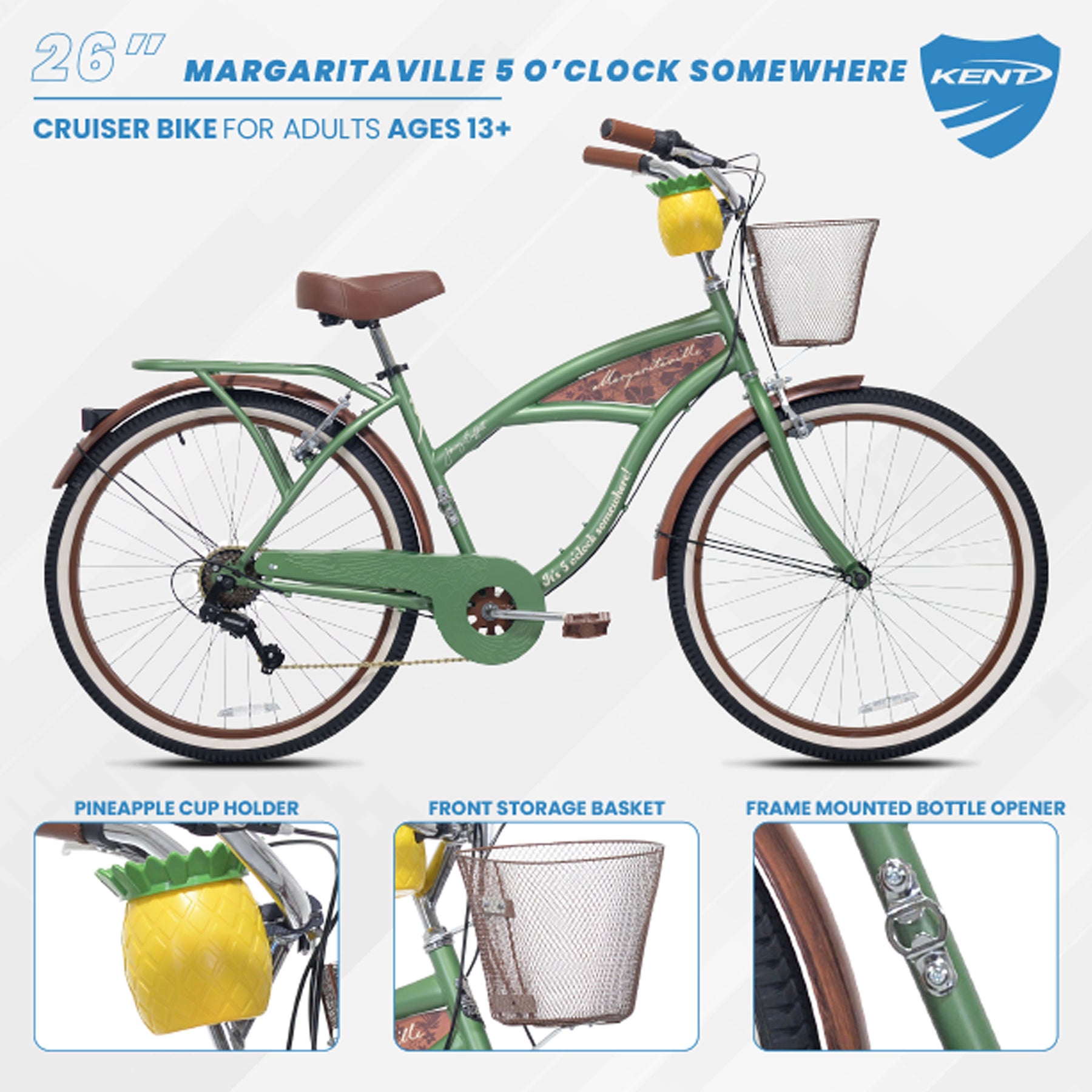 26" Margaritaville® 5 O'Clock Somewhere | Cruiser Bike for Men Ages 13+