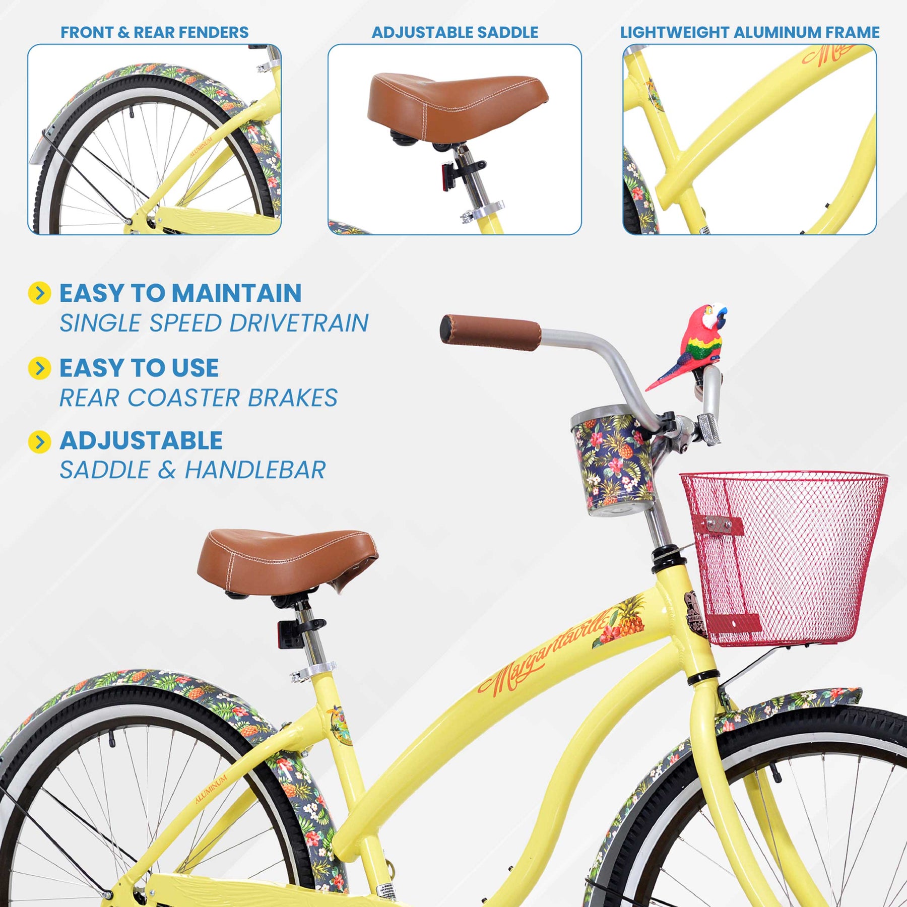 26" Margaritaville® First Look | Cruiser Bike for Women Ages 13+