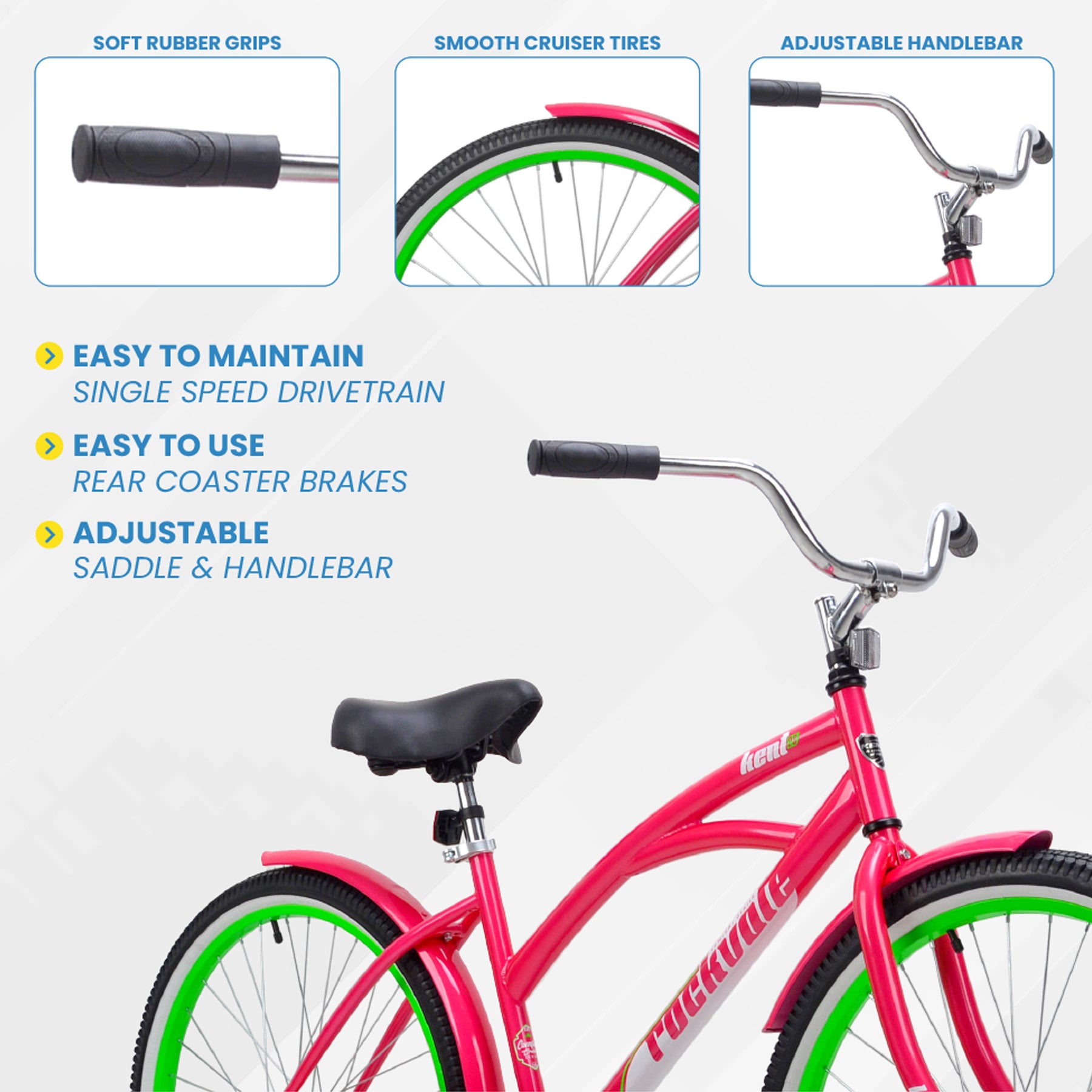 26" Kent Rockvale | Cruiser Bike for Women Ages 13+