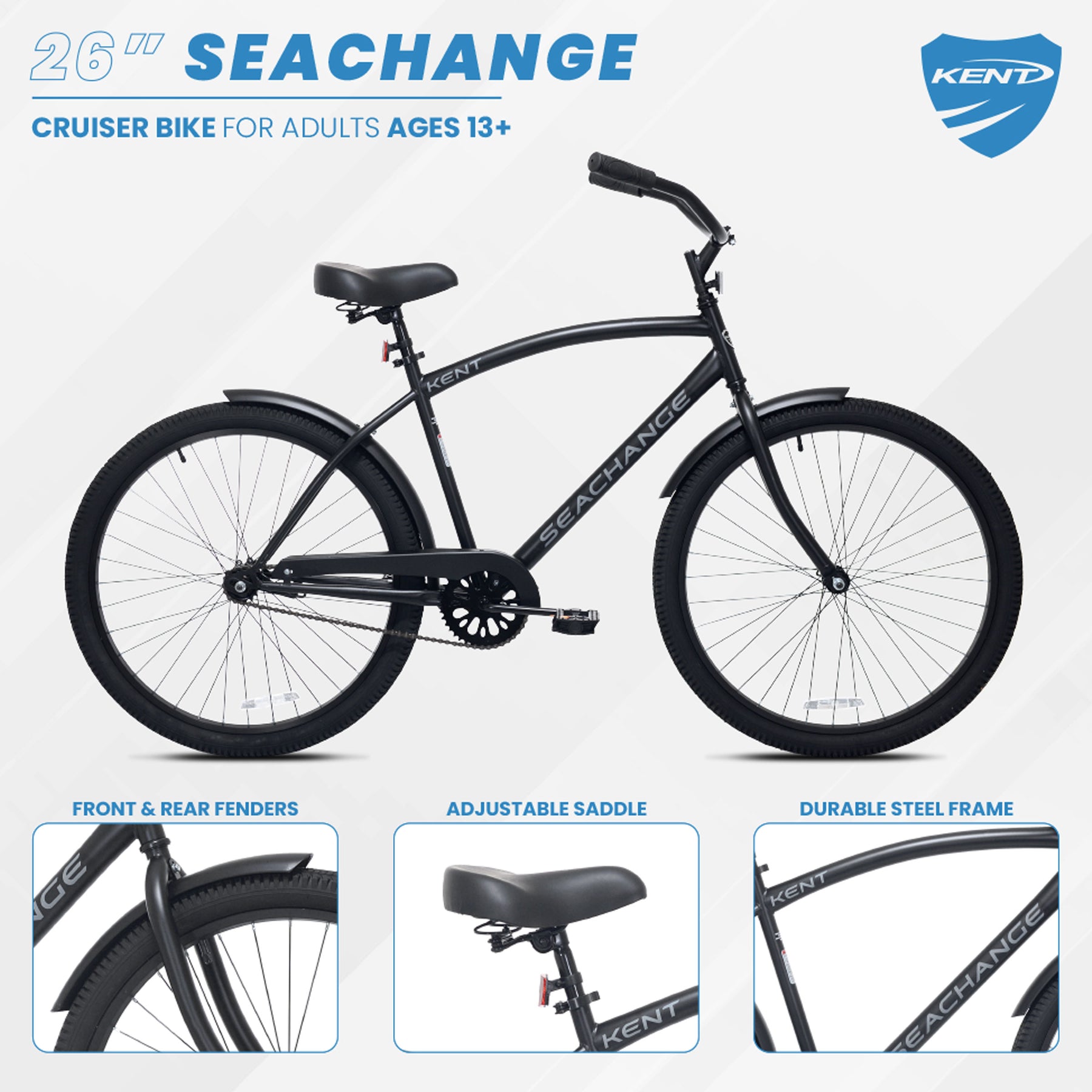 26" Kent Seachange | Cruiser Bike for Men Ages 13+