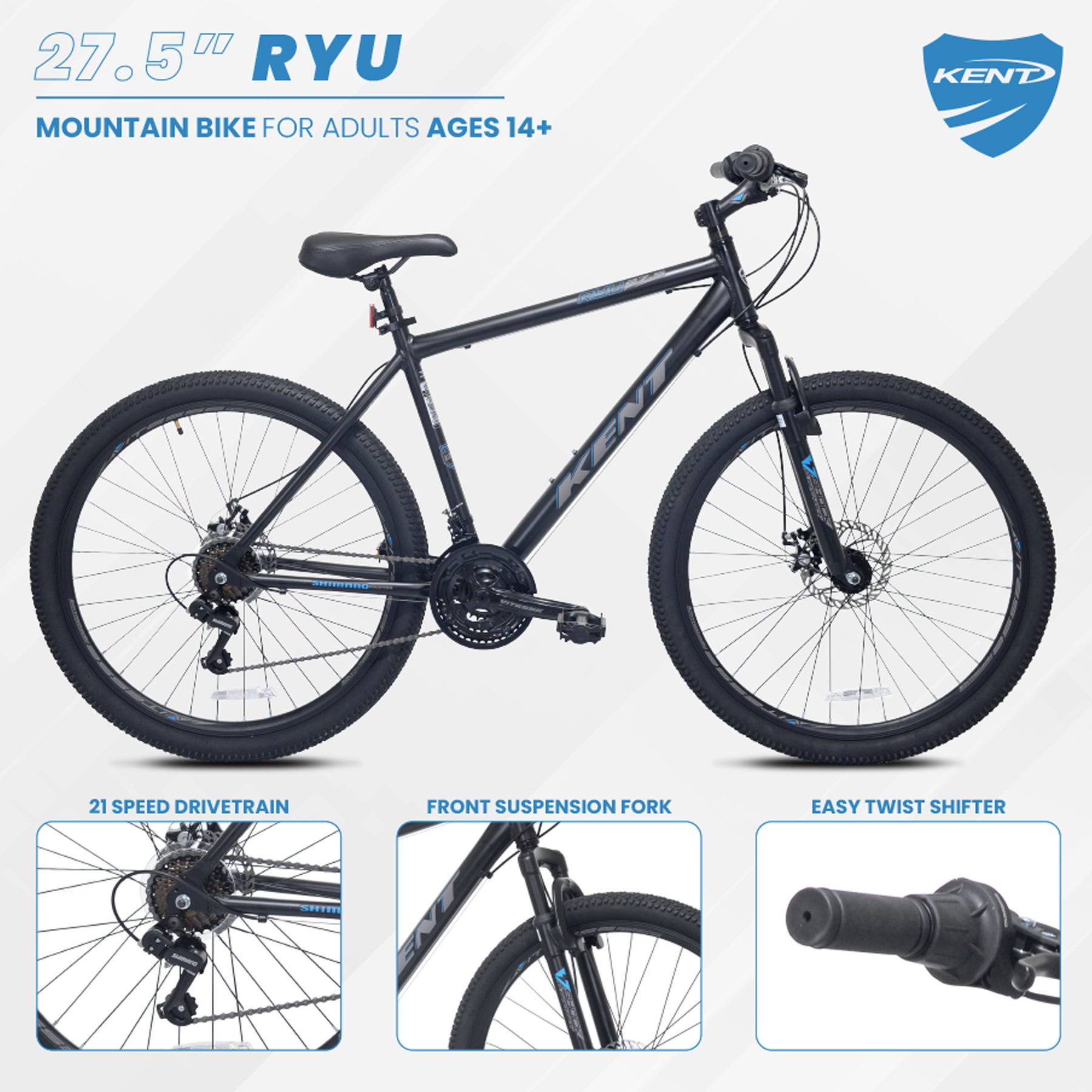 27.5" Kent Ryu | Mountain Bike for Adults Ages 14+