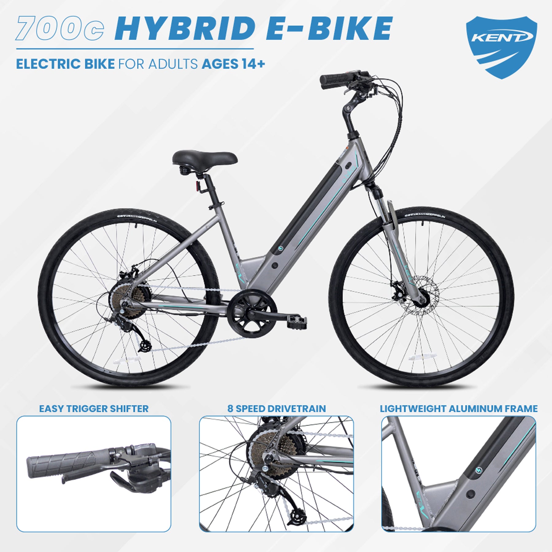 700c Kent E Bike Hybrid