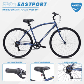 700c Kent Eastport | Hybrid Comfort Bike for Men Ages 14+