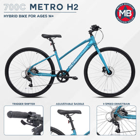 700c METRO H2 | Hybrid Comfort Bike for Women Ages 14+