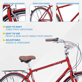 700c Kent Retro | Hybrid Comfort Bike for Men Ages 14+