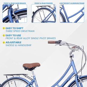 700c Kent Retro | Hybrid Comfort Bike for Women Ages 14+