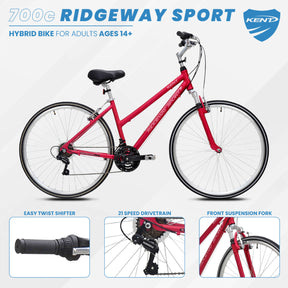 700c Kent Ridgeway Sport | Hybrid Comfort Bike for Women Ages 14+