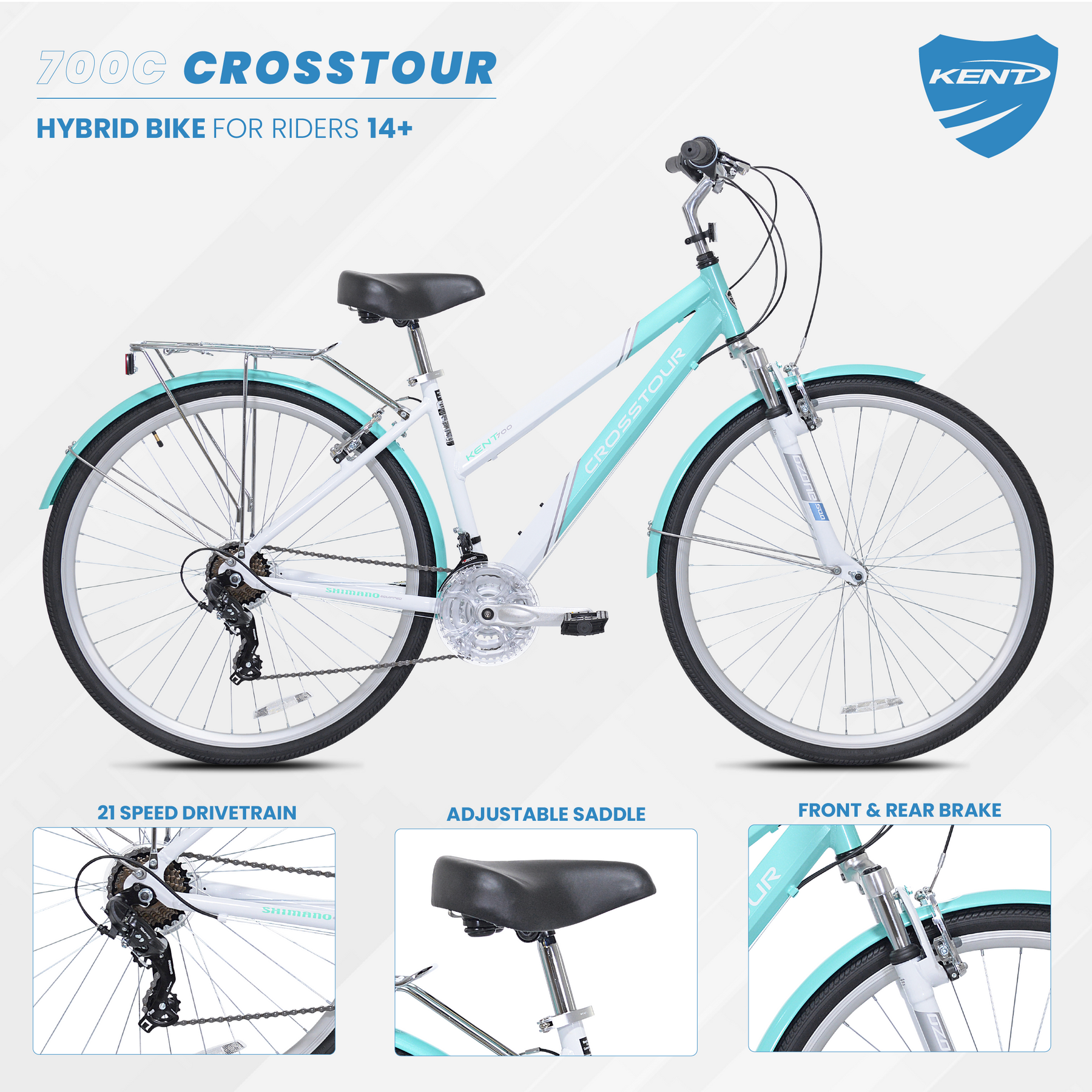 700c Kent Crosstour | Hybrid Bike for Women Ages 14+