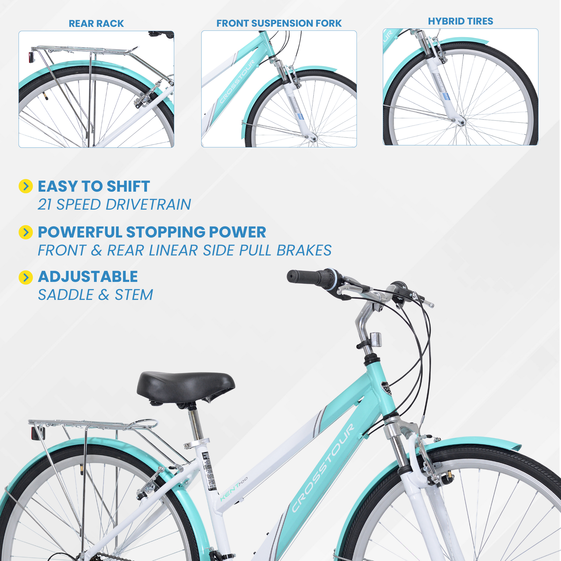 700c Kent Crosstour | Hybrid Bike for Women Ages 14+