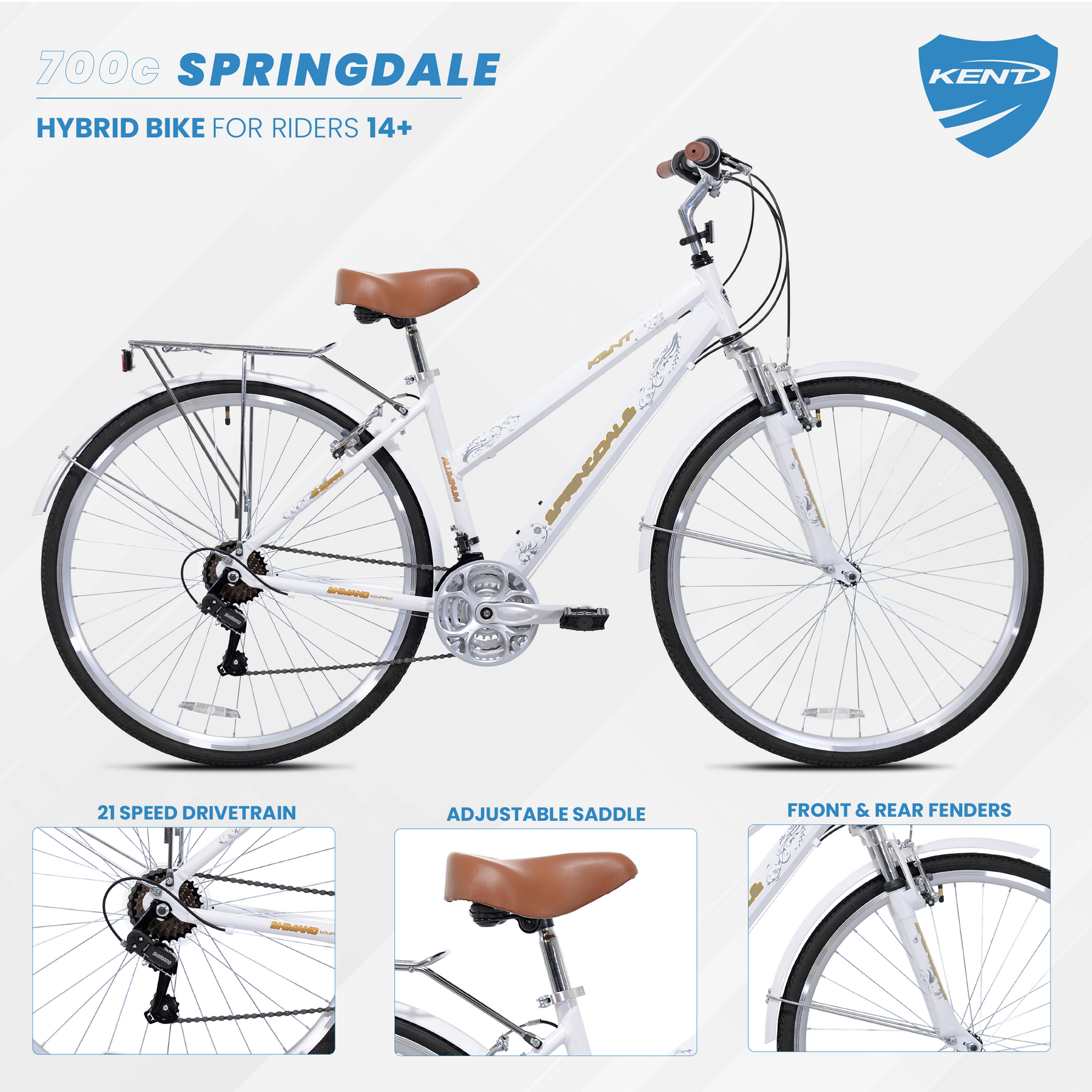 700c Kent Springdale | Hybrid Bike for Women Ages 14+