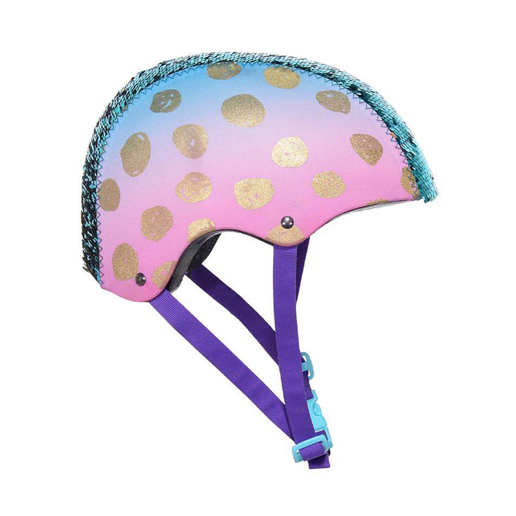 LittleMissMatched® Gold Dots Youth Multi-Sport Helmet | Helmet for Kids Ages 8+