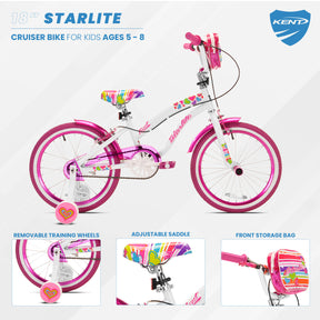  18" Kent Starlite | Cruiser Bike for Kids Ages 5-8