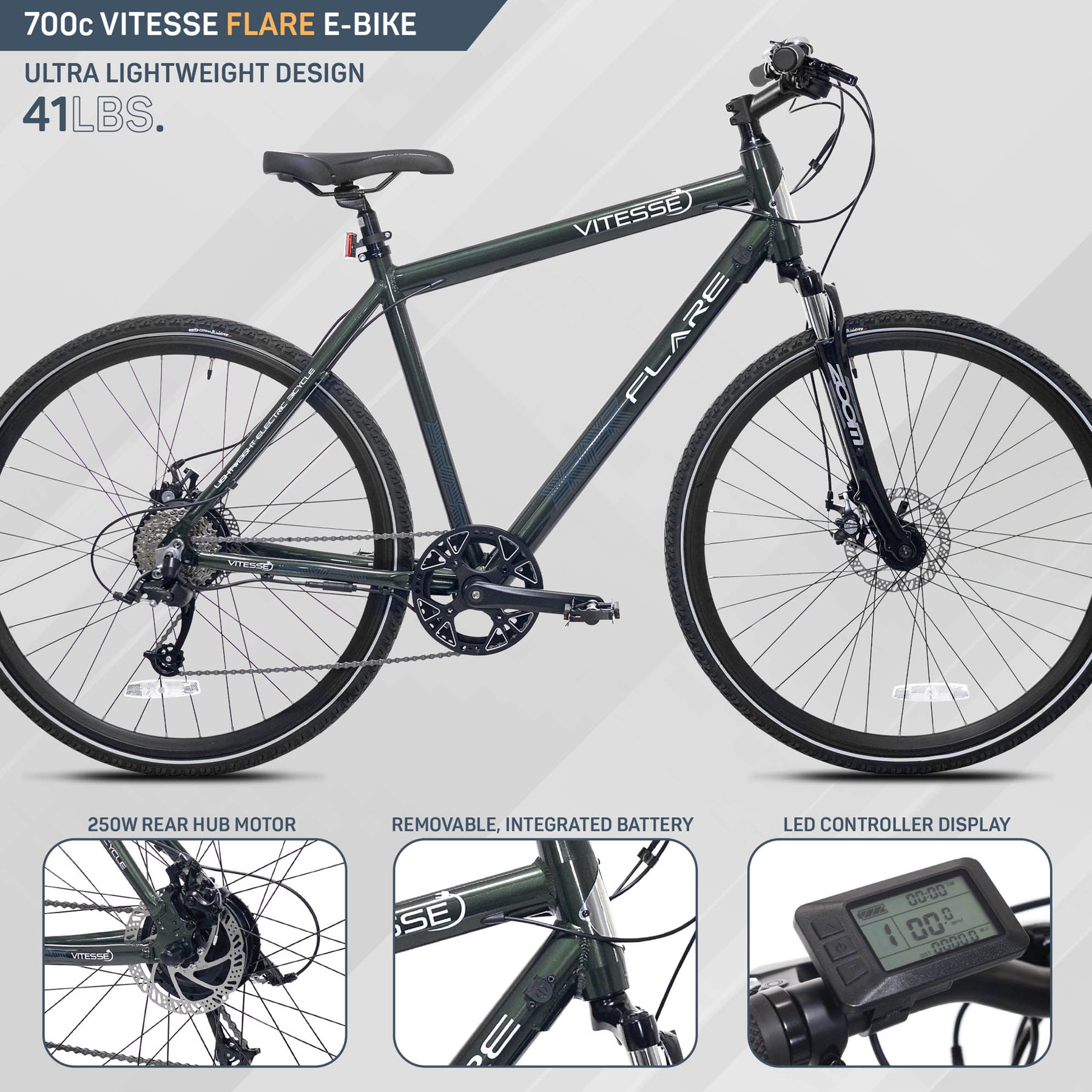 700c Vitesse Flare | Electric Hybrid Bike for Adults Ages 14+