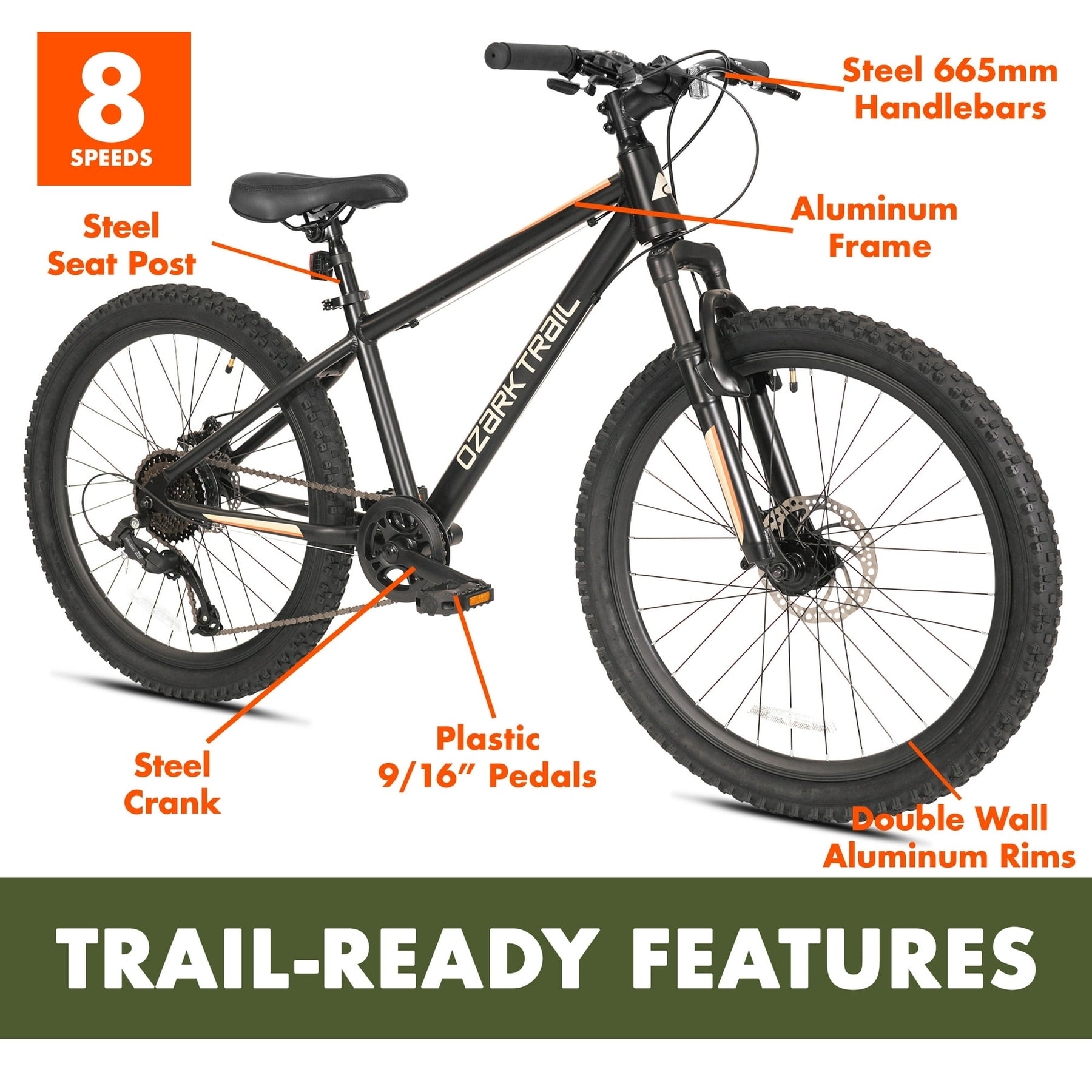 24" Ozark Trail® Vibe | Mountain Bike for Kids Ages 8+