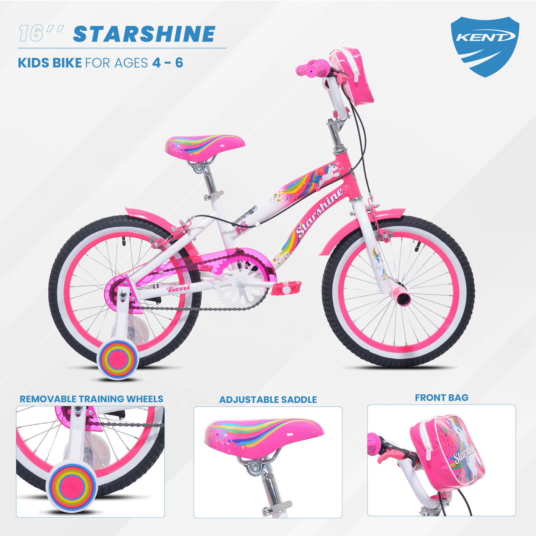 16" Kent Starshine | Cruiser Bike for Kids Ages 4-6