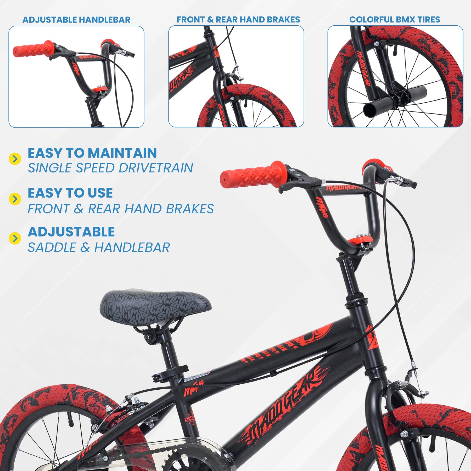 madd gear 20-inch boy's freestyle bmx bicycle 16" Madd Gear® MG16